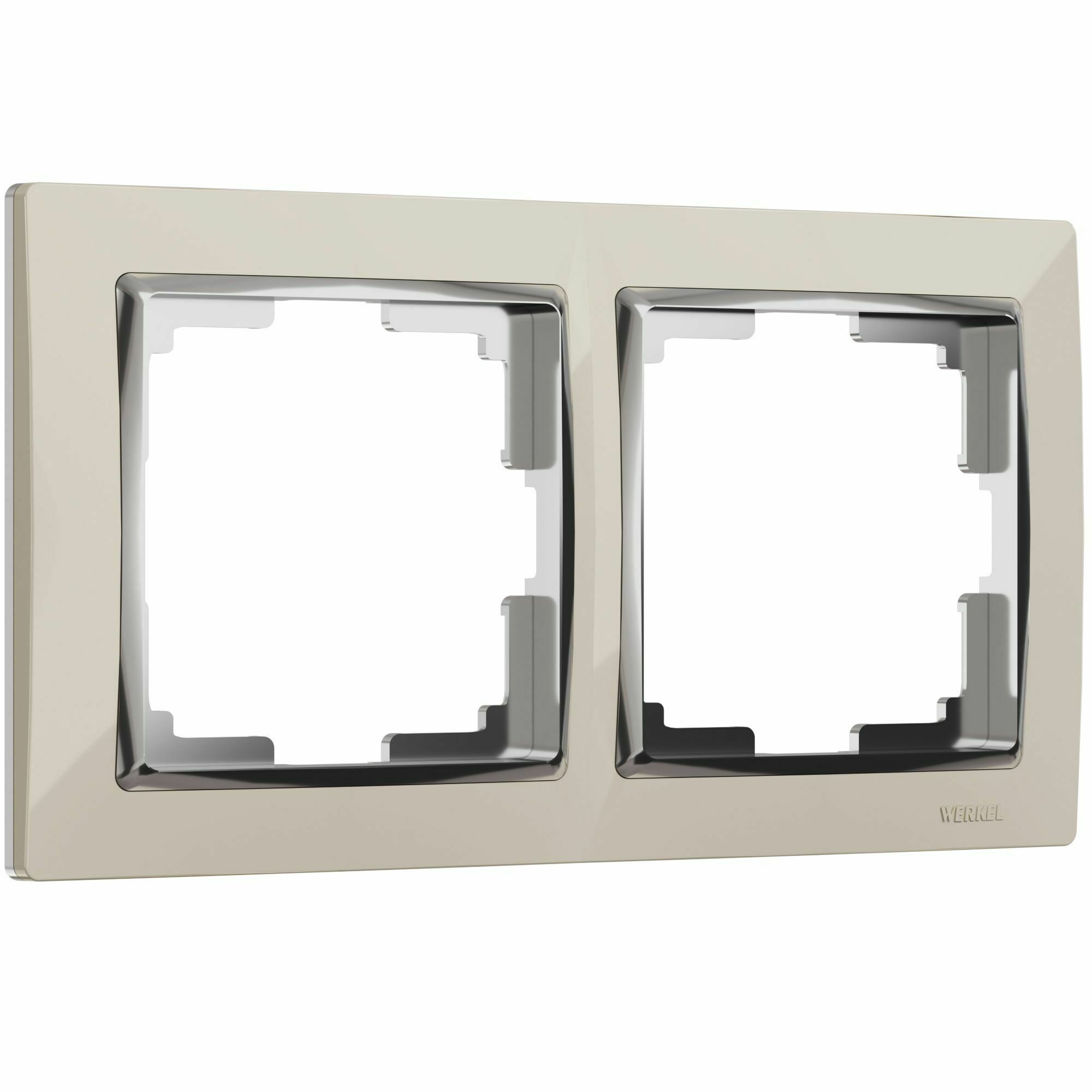 Изображение товара Рамка на 2 поста Snabb (слоновая кость/хром) W0021903/ Werkel