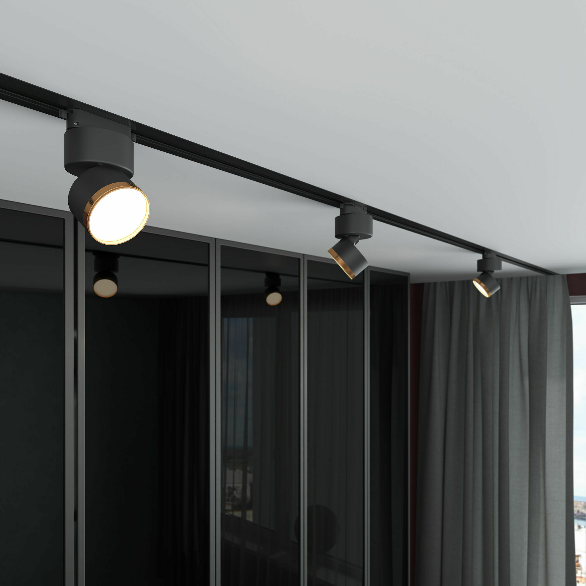 Изображение товара Трековый поворотный светильник 10W 4200K Impact чёрный матовый/золото 85514/01 Basic System Elektrostandard