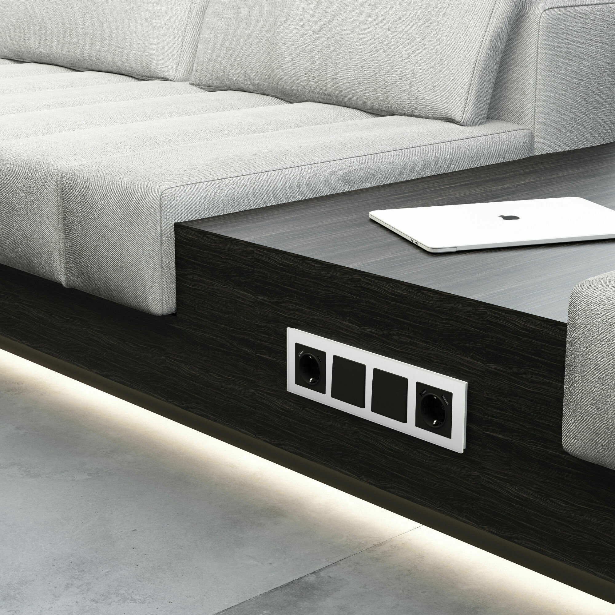 Изображение товара Рамка на 4 поста Senso (белый, стекло soft-touch) W0043101 Werkel