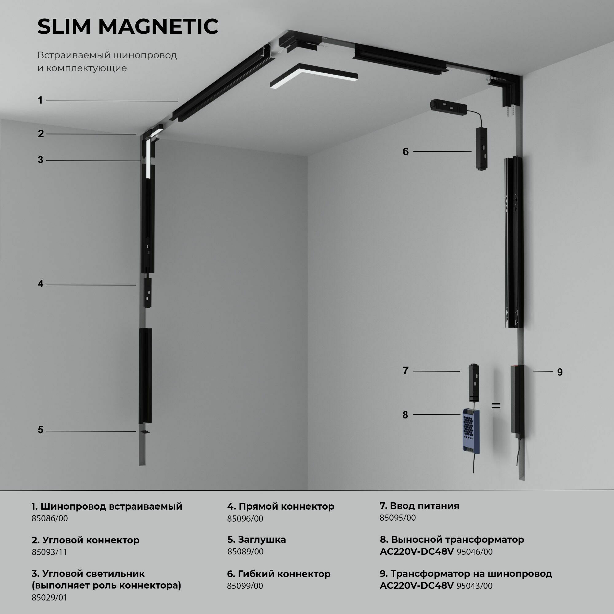 Изображение товара Трековый светильник 3W 4200K Tiny чёрный 85041/01 Slim Magnetic Elektrostandard