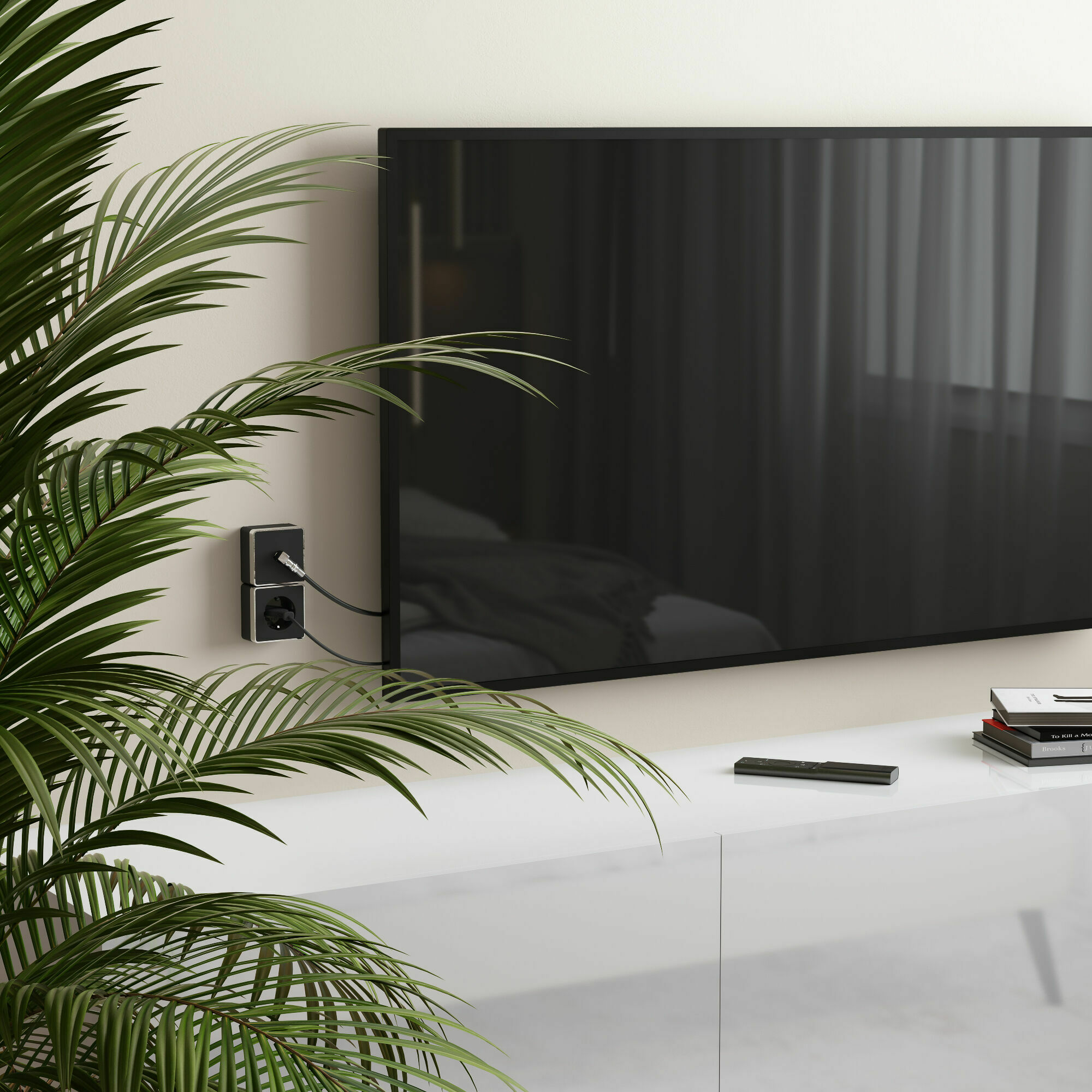 Изображение товара ТВ-розетка оконечная (чёрный/хром) W5083035 Gallant Werkel