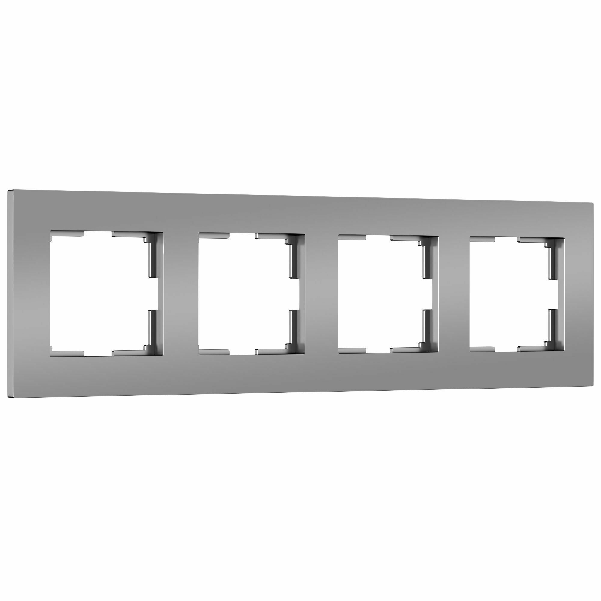 Изображение товара Рамка на 4 поста Slab (серебро софт) W0042965 Werkel