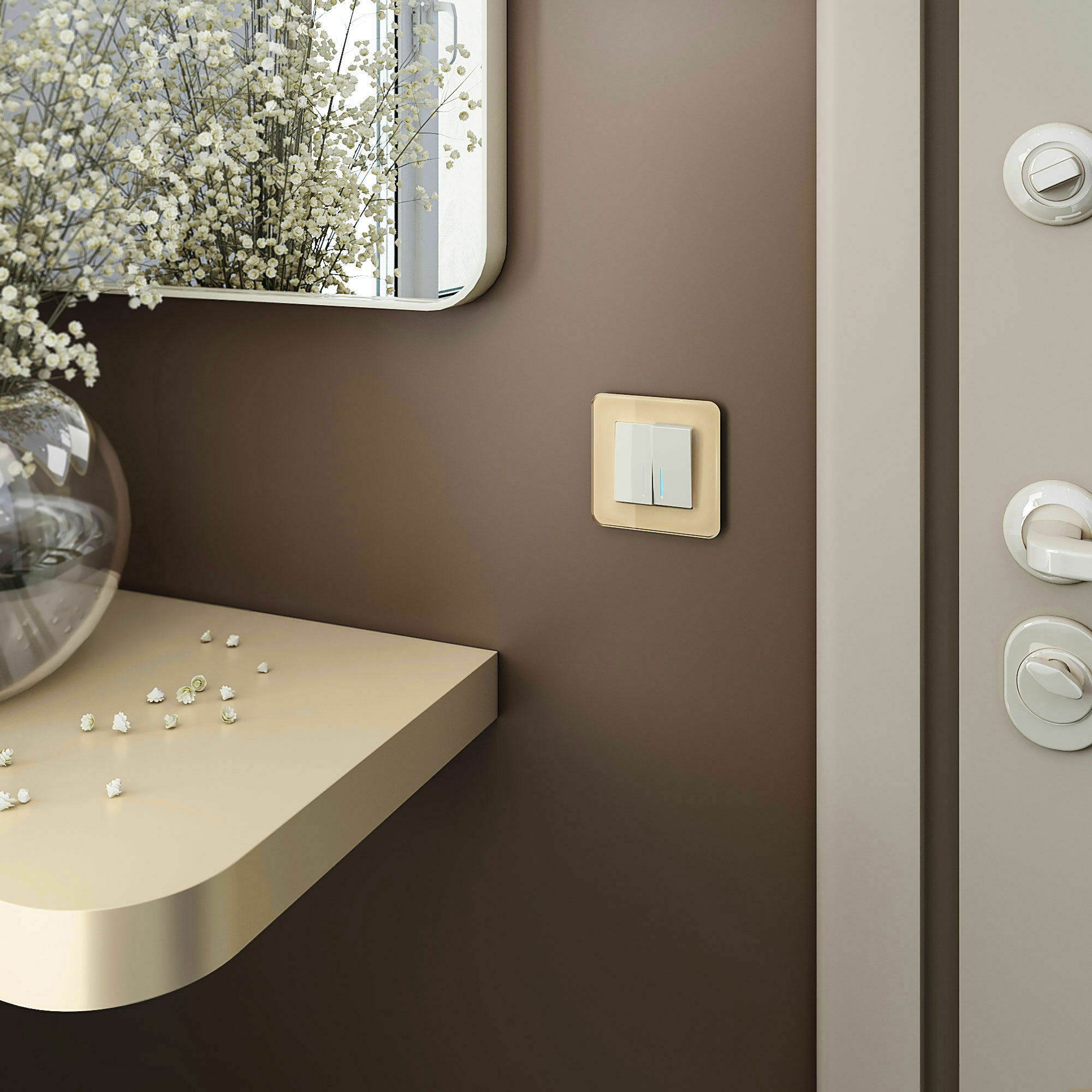 Изображение товара Рамка из стекла на 1 пост Elite айвори W0012443 Werkel