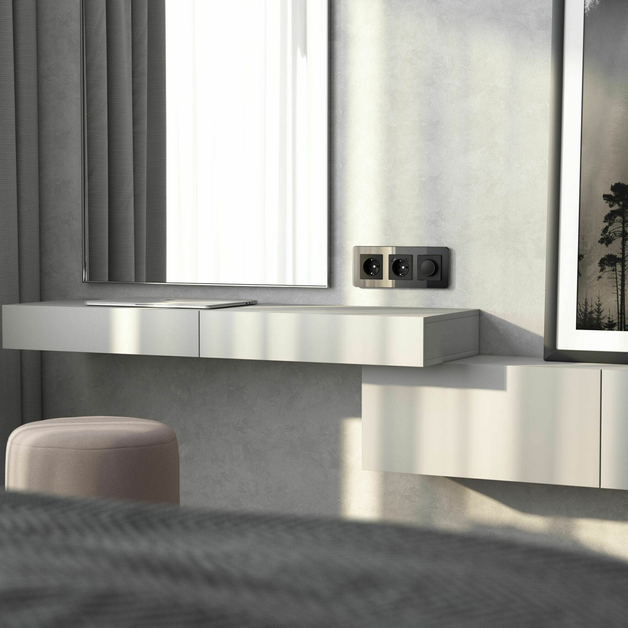 Изображение товара Рамка на 3 поста Elite (чёрный, стекло) W0032448 Werkel