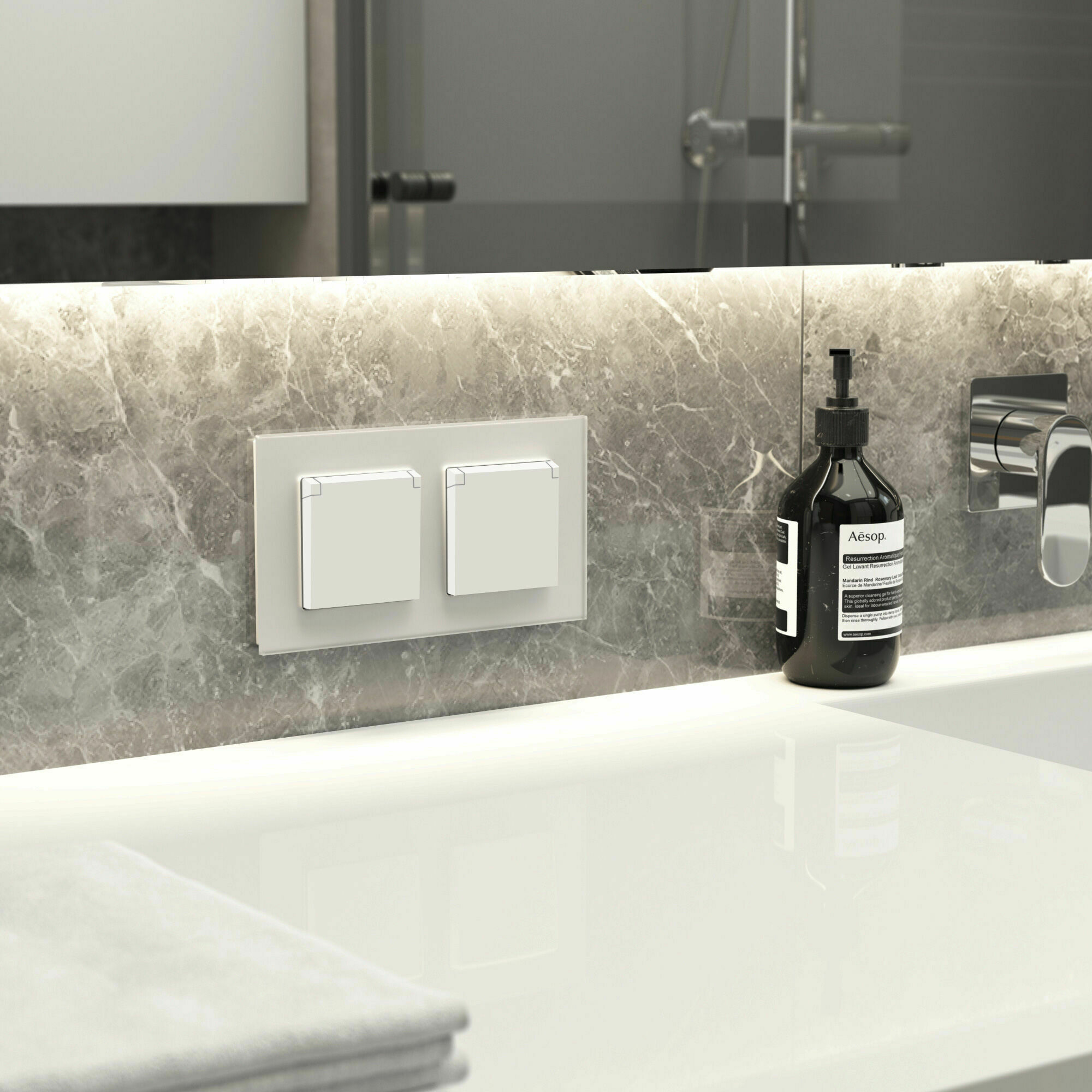 Изображение товара Рамка на 2 поста Senso (белый, стекло soft-touch) W0023101 Werkel