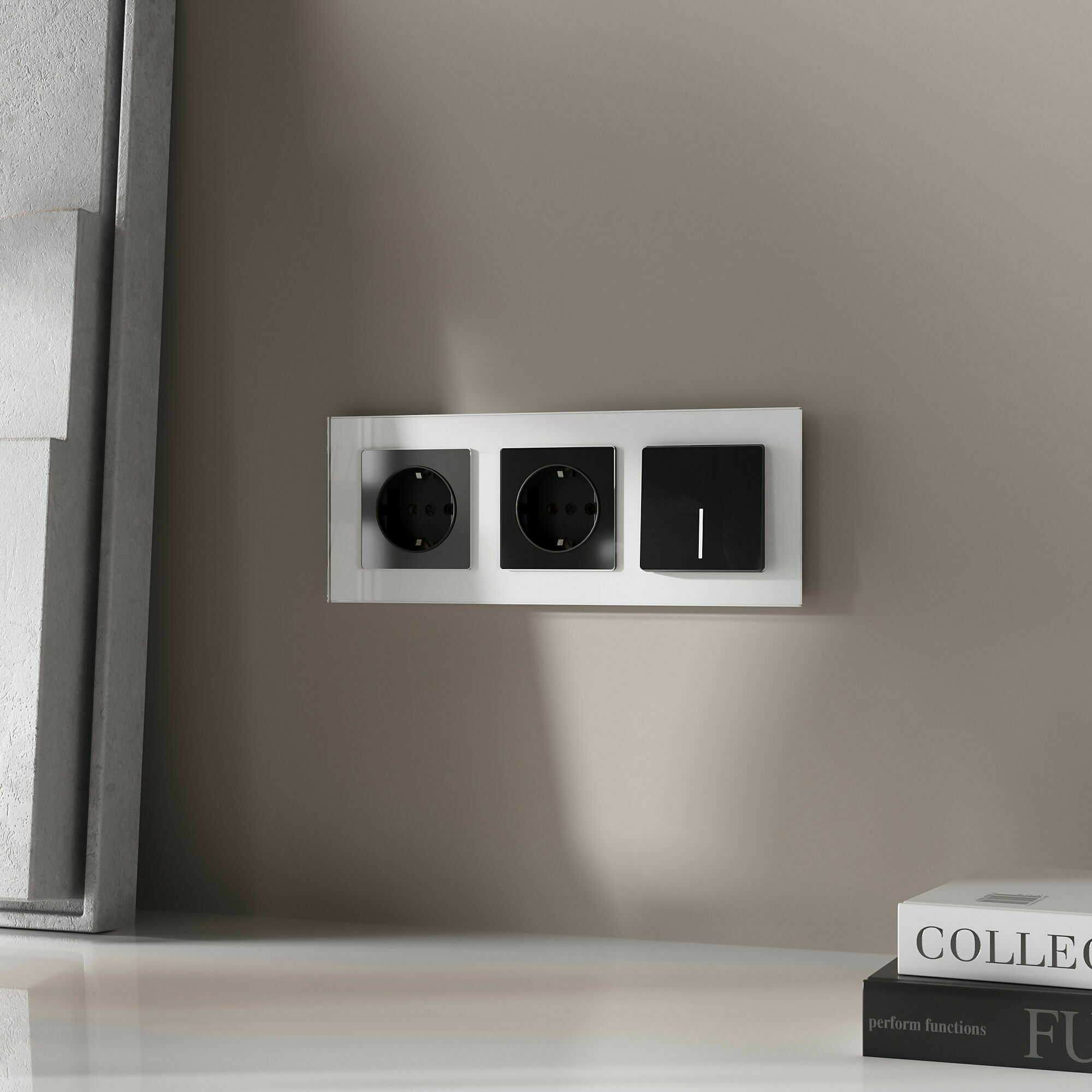 Изображение товара Выключатель одноклавишный с подсветкой (чёрный акрил) W1110148 Werkel