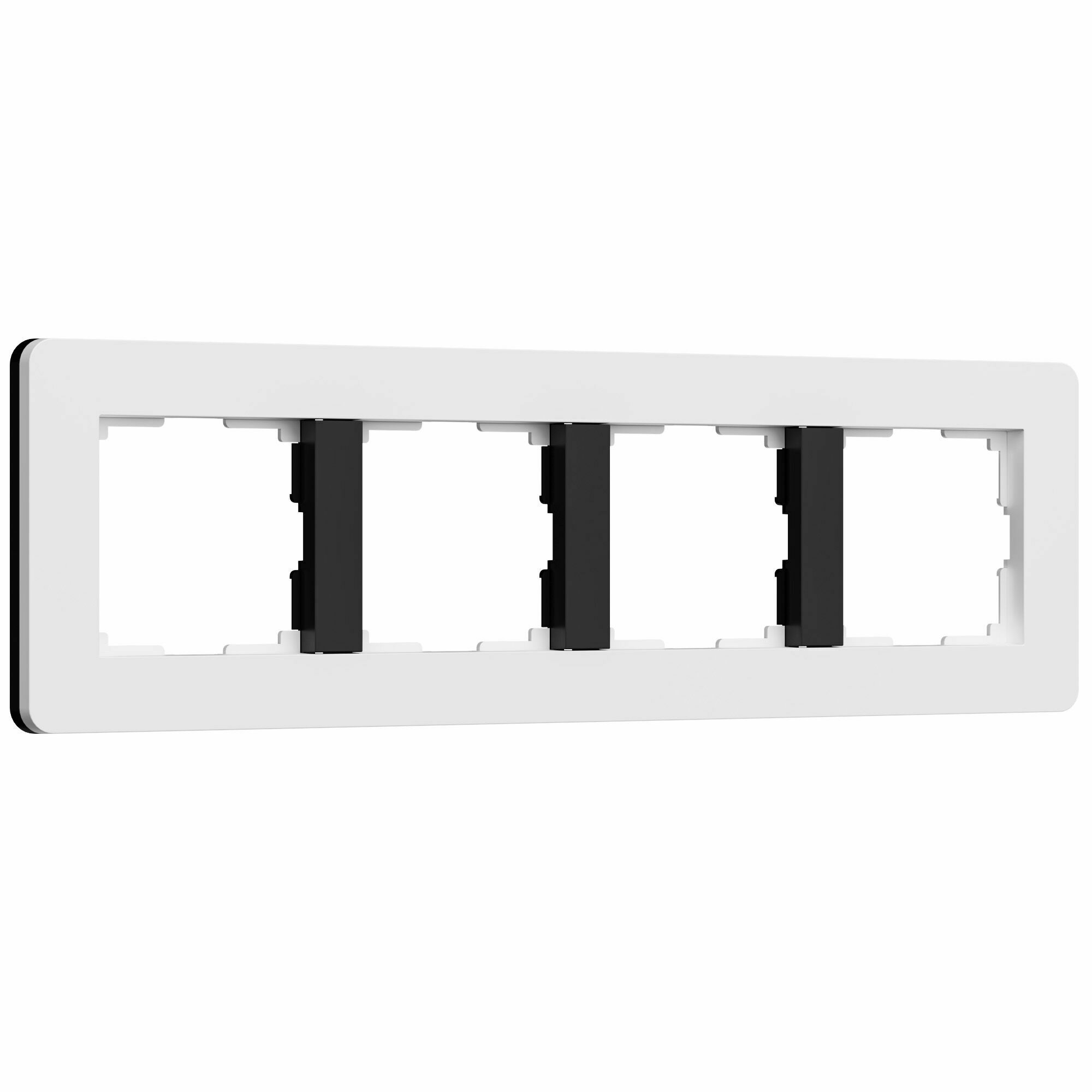 Изображение товара Рамка на 4 поста Split (белый/чёрный, soft-touch) W0043068 Werkel