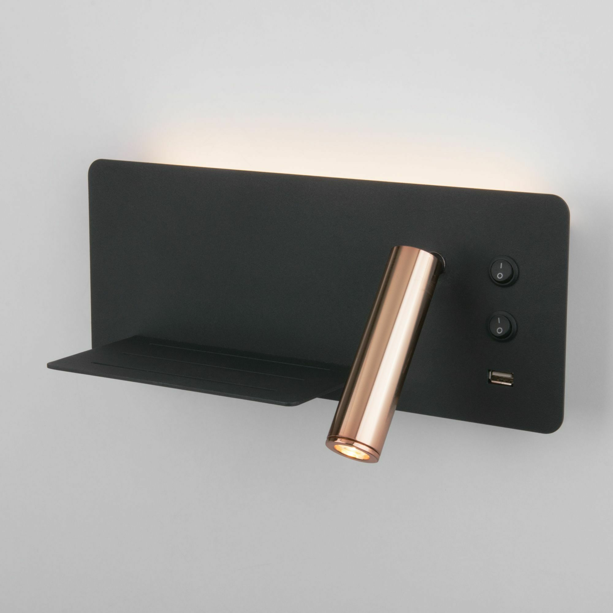 Изображение товара Настенный поворотный светодиодный светильник с USB Fant L LED (левый) MRL LED 1113 чёрный/золото Elektrostandard