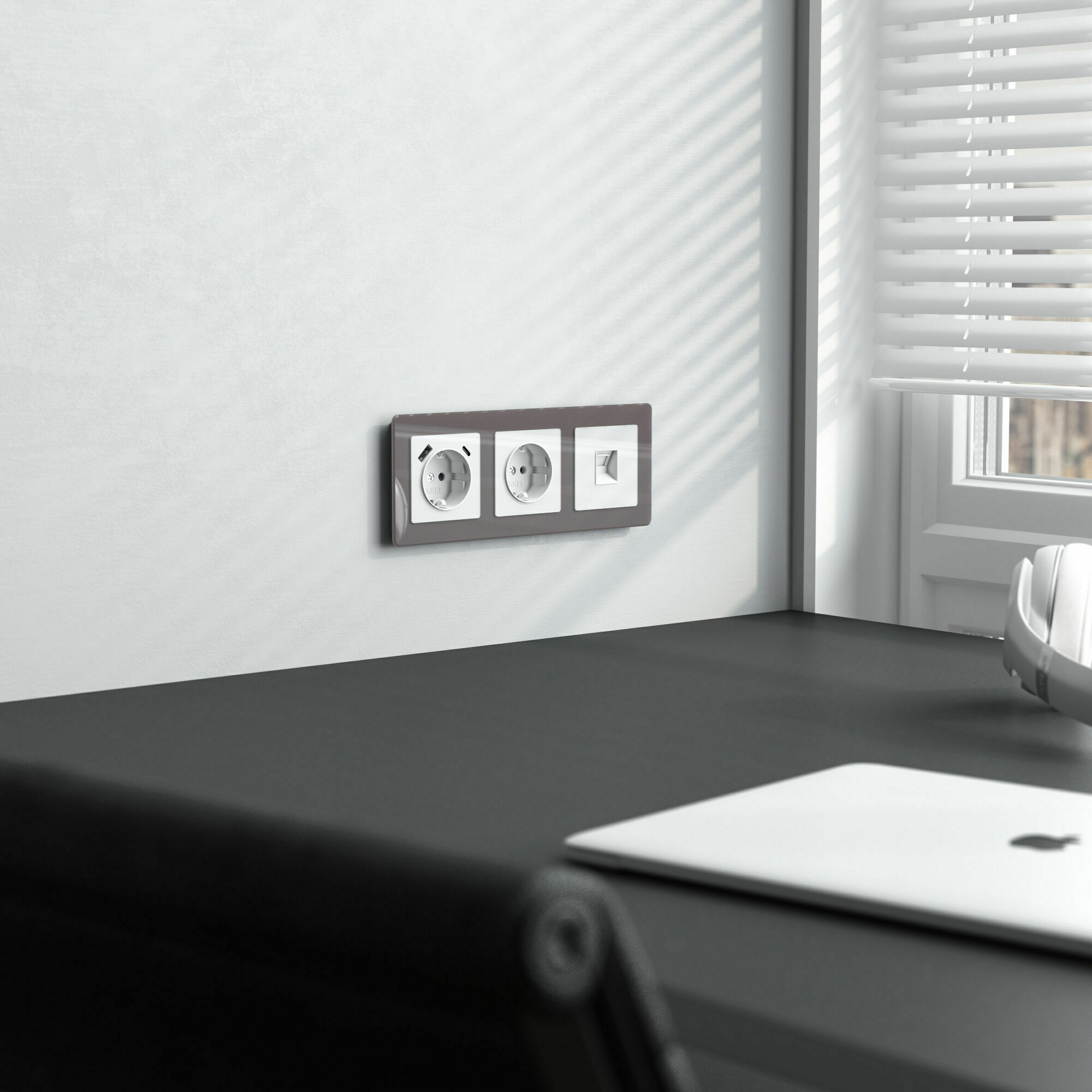 Изображение товара Розетка компьютерная, Ethernet RJ-45, cat.5e (белый акрил) W1181041 Werkel