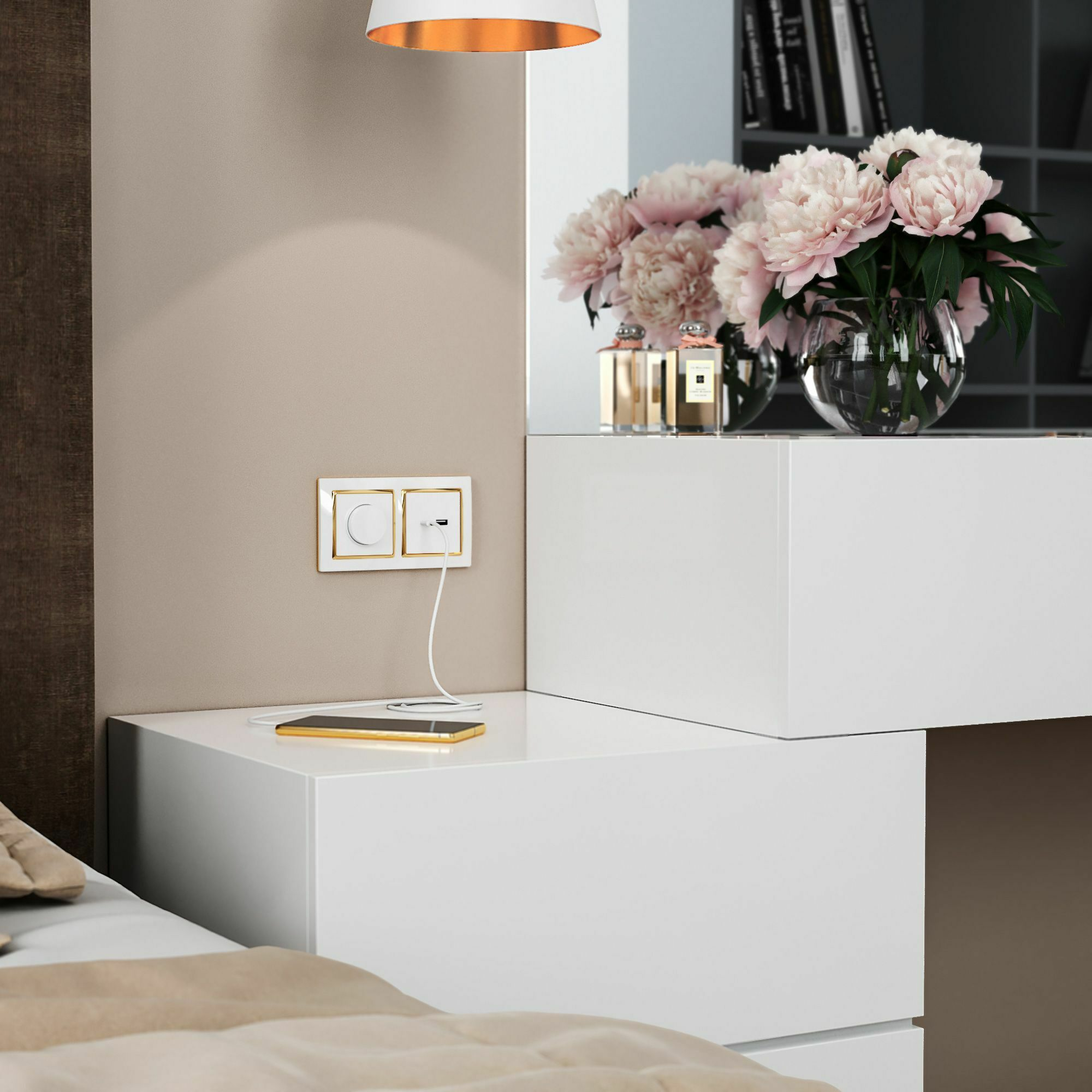 Изображение товара Рамка на 2 поста Snabb (белый/золото) W0021933 Werkel