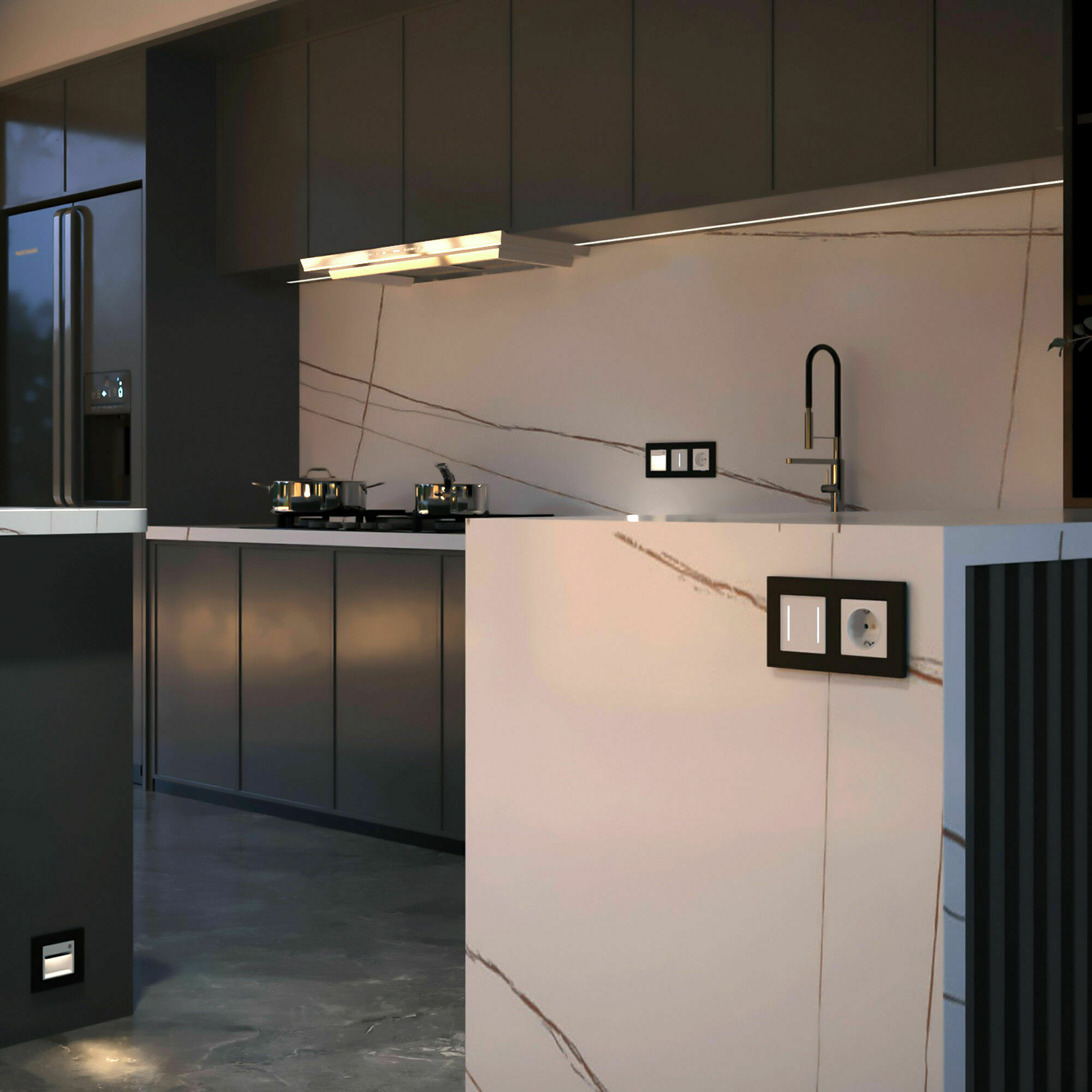 Изображение товара Сенсорный выключатель двухклавишный с подсветкой (белый) W4522001 Werkel