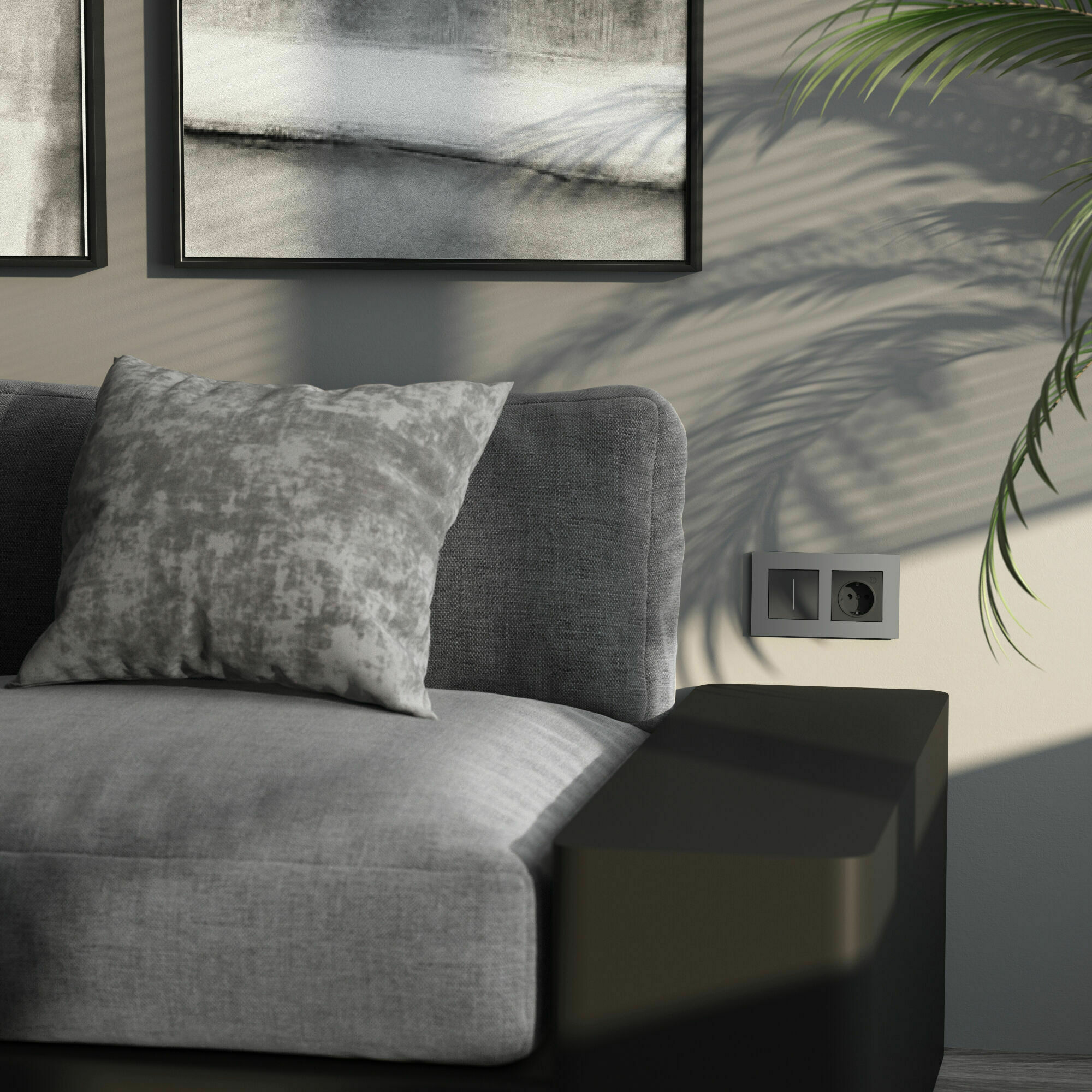 Изображение товара Рамка на 2 поста Slab (серебро софт) W0022965 Werkel