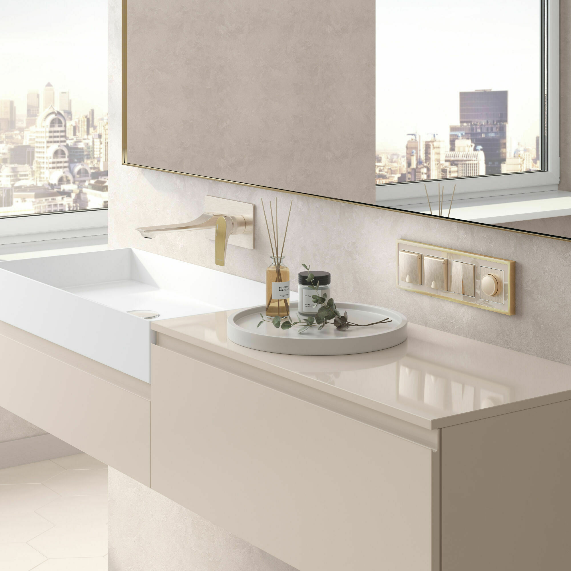 Изображение товара Рамка на 4 поста Baguette (айвори/латунь) W0042851 Werkel