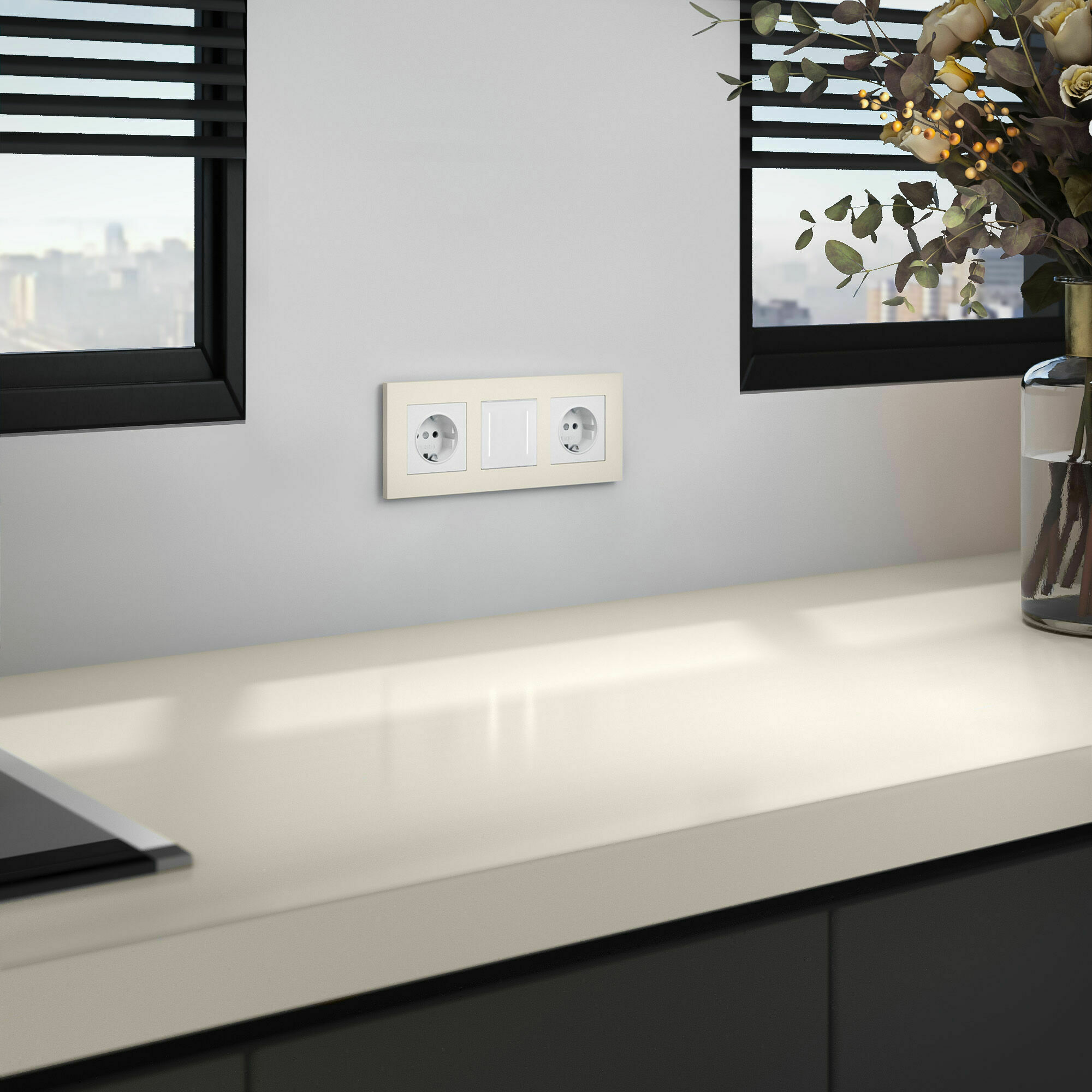 Изображение товара Рамка на 3 поста Slab (айвори софт) W0032962 Werkel