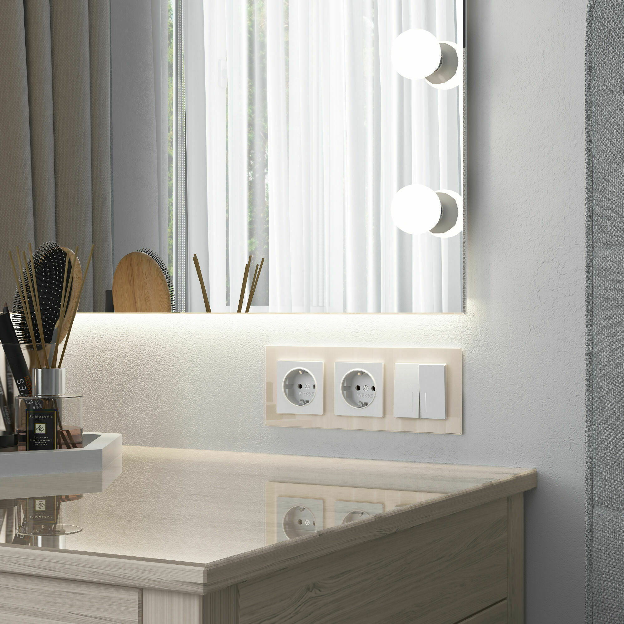 Изображение товара Рамка на 3 поста Favorit (молочный, стекло) W0031141 Werkel