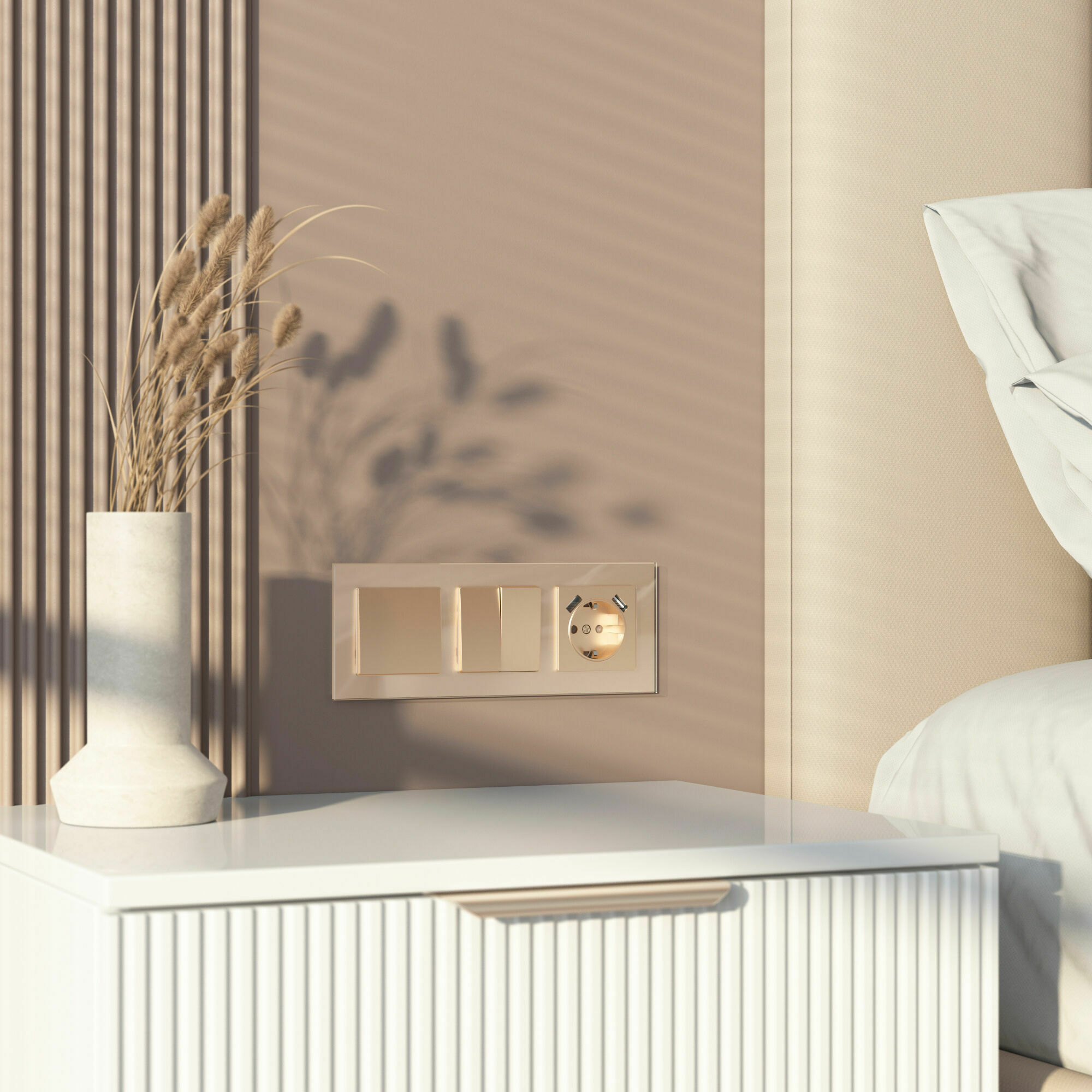 Изображение товара Рамка на 3 поста Favorit (шампань) W0031111 Werkel