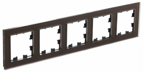 Изображение товара Рамка 5 постов, универсальная, Стекло мокко, ATN320605 Atlas Design Nature Schneider electric