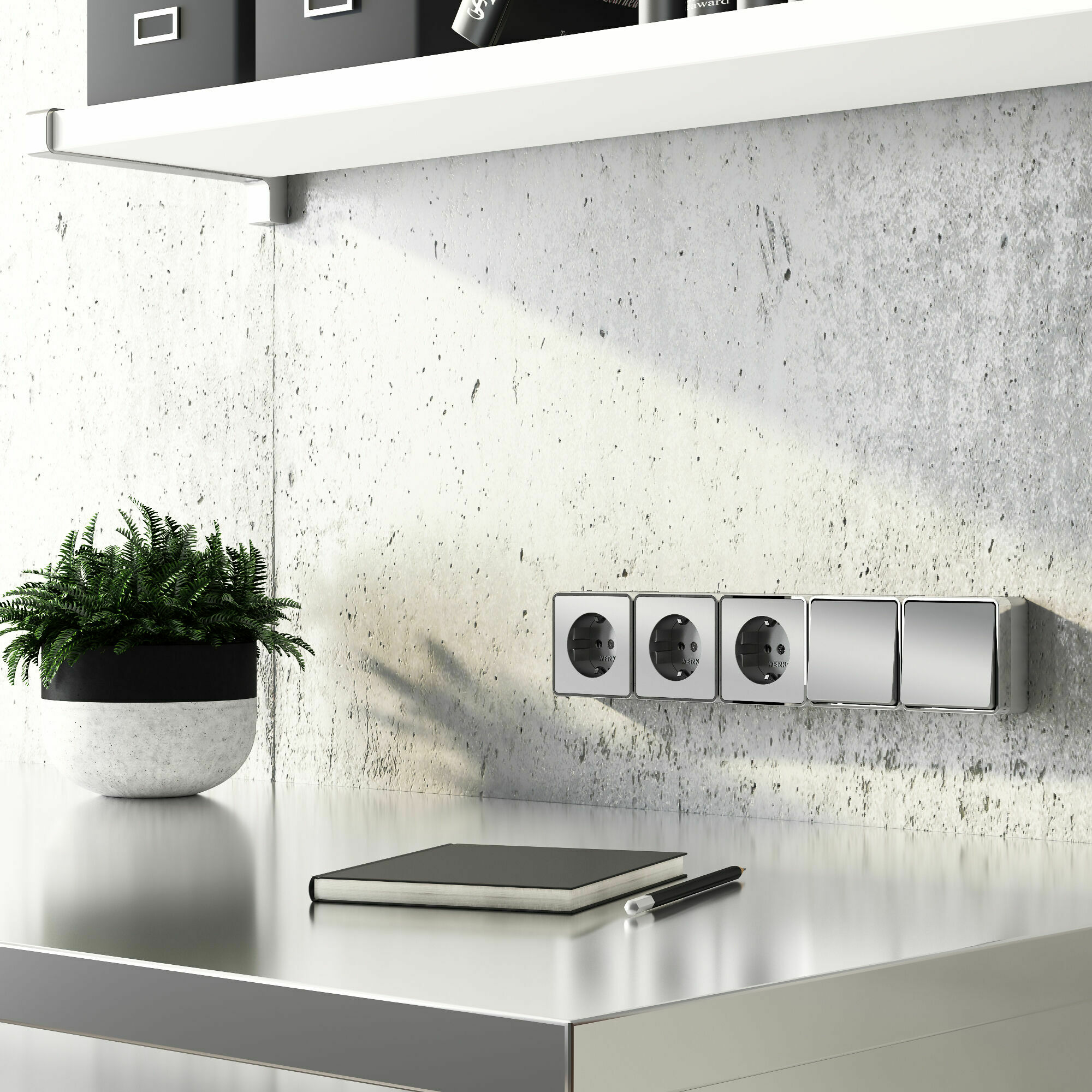 Изображение товара Выключатель одноклавишный (серебряный) W5010006 Gallant Werkel