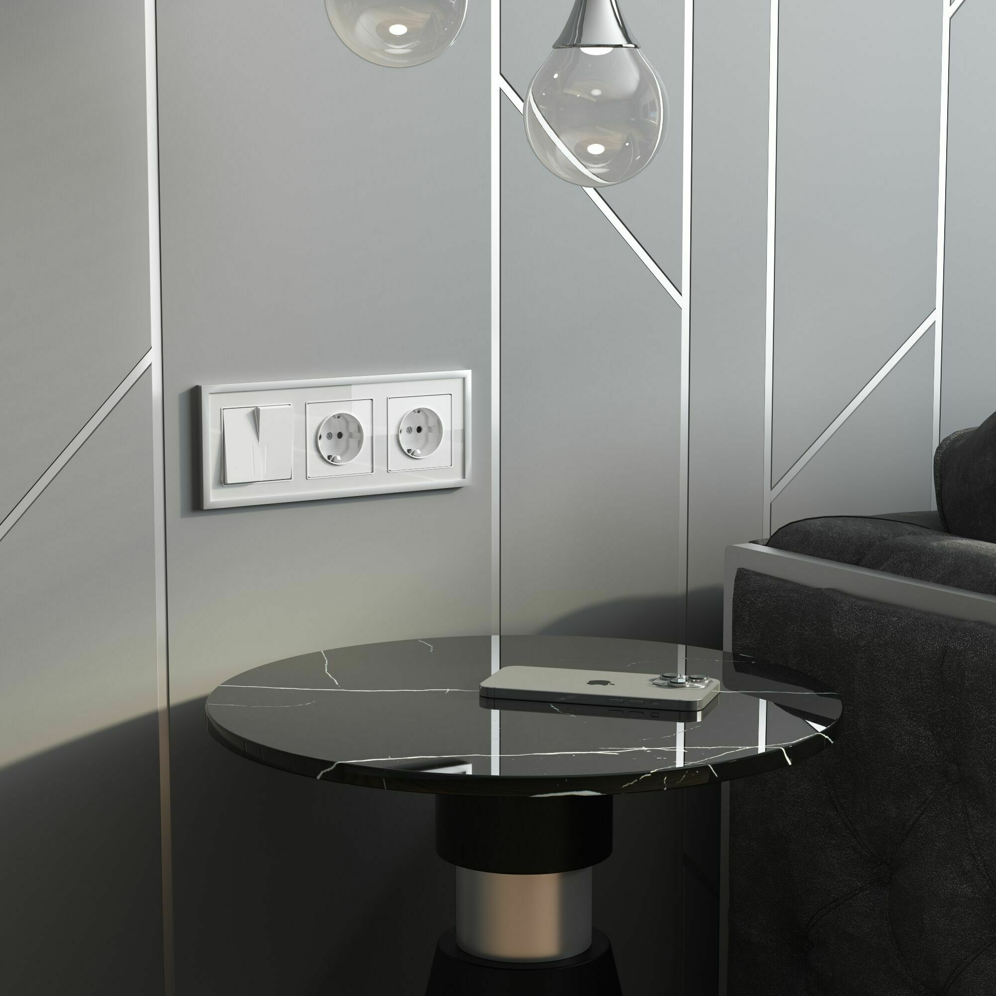 Изображение товара Розетка одинарная, с заземлением и шторками, (белый акрил) W1171141 Werkel