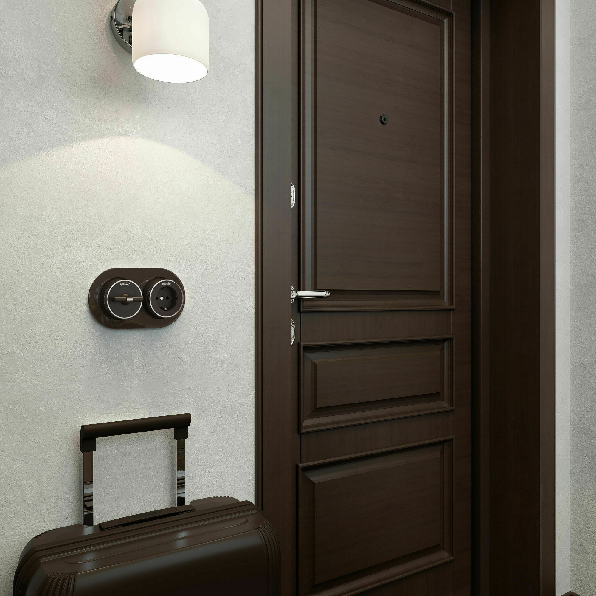 Изображение товара Розетка с заземлением (мокко матовый/хром) W5871052 Vintage Werkel