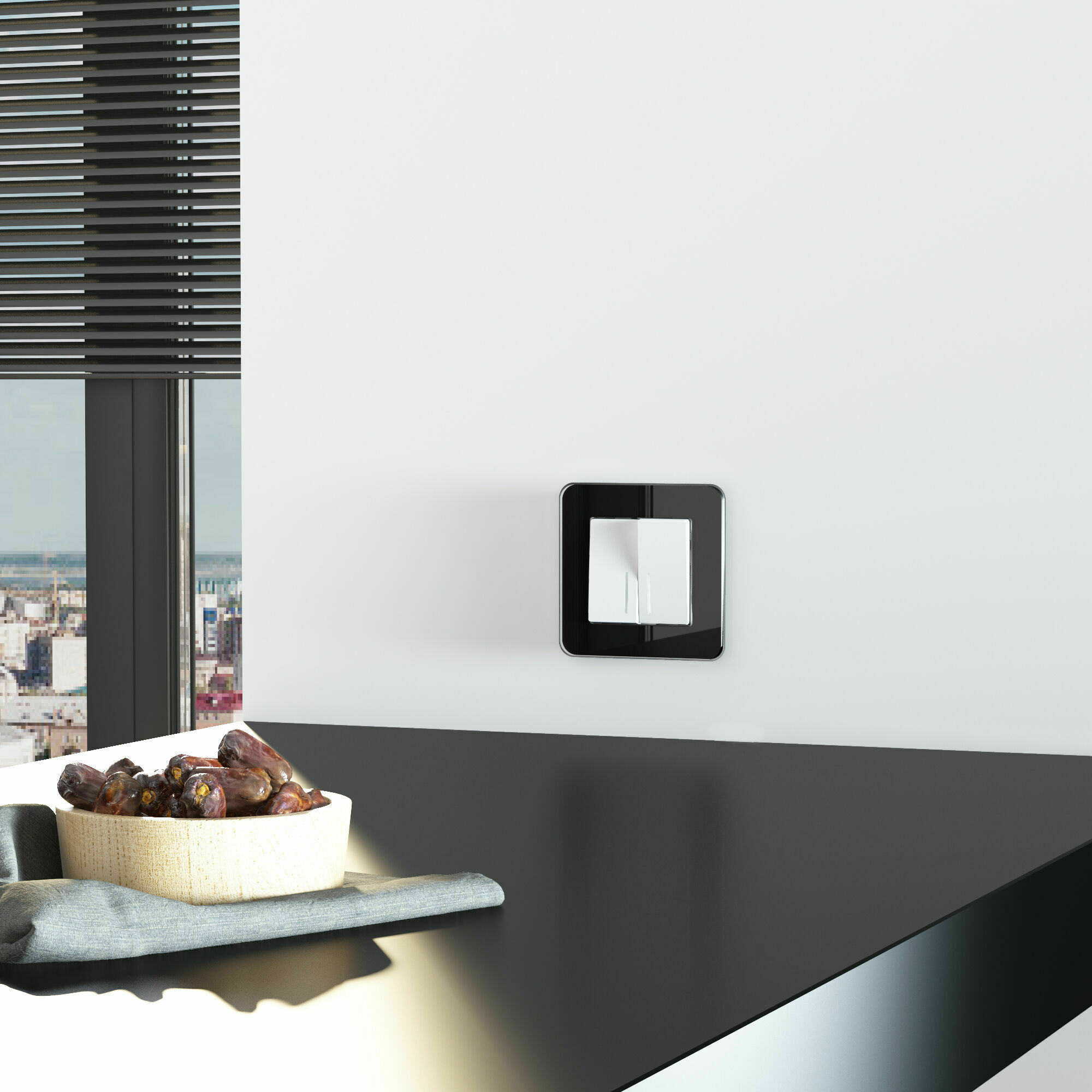 Изображение товара Рамка на 1 пост Elite (чёрный, стекло) W0012448 Werkel