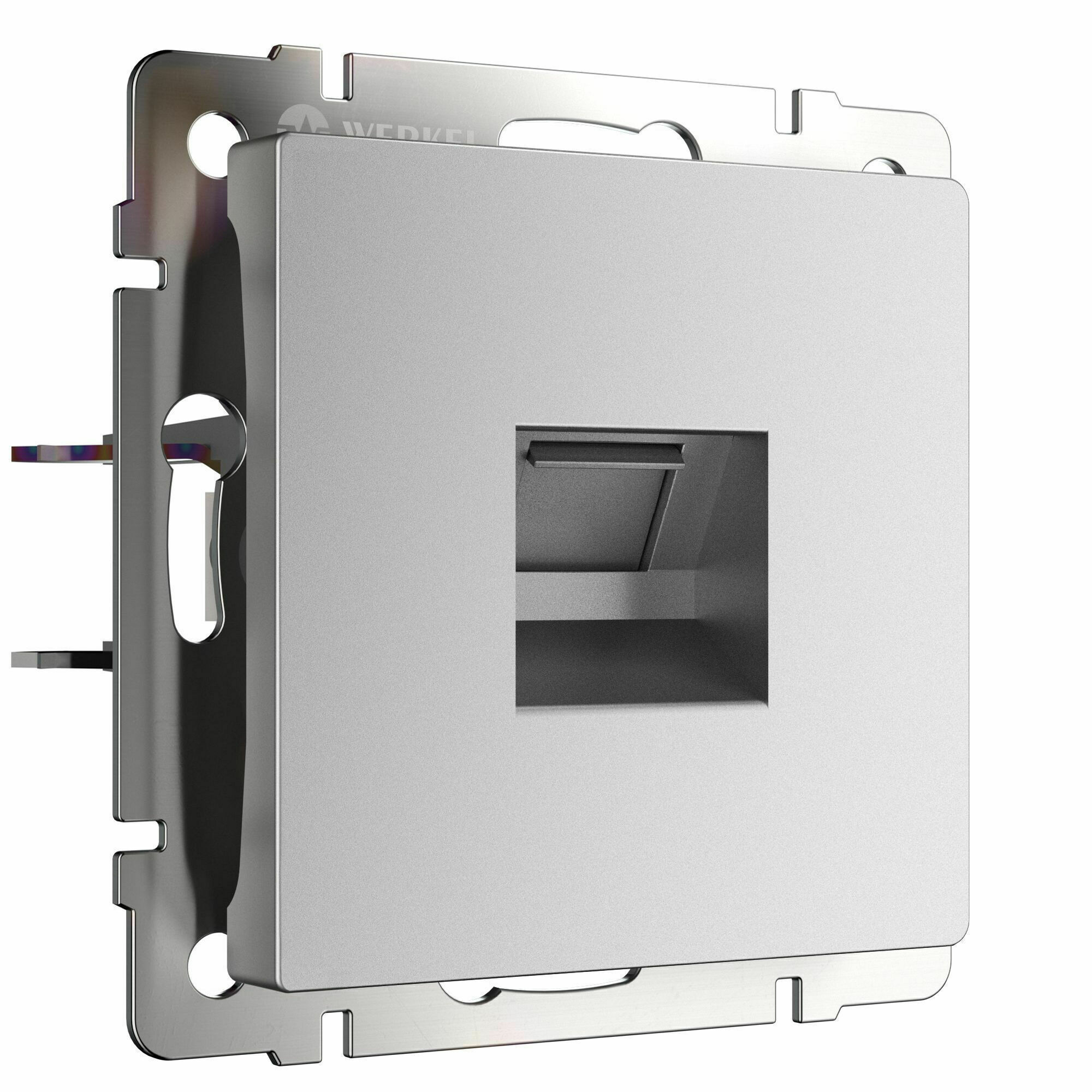 Изображение товара Розетка компьютерная, Ethernet RJ-45, cat.5e (серебряный матовый) W1181065 Werkel