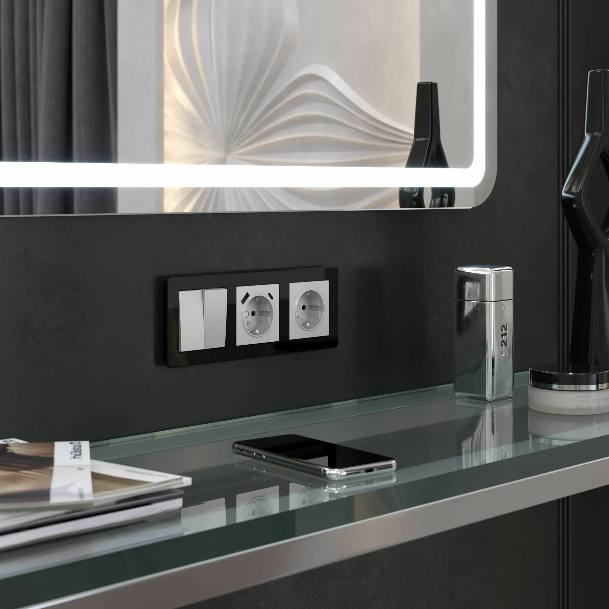 Изображение товара Рамка на 3 поста Acrylic чёрный W0032708 Werkel