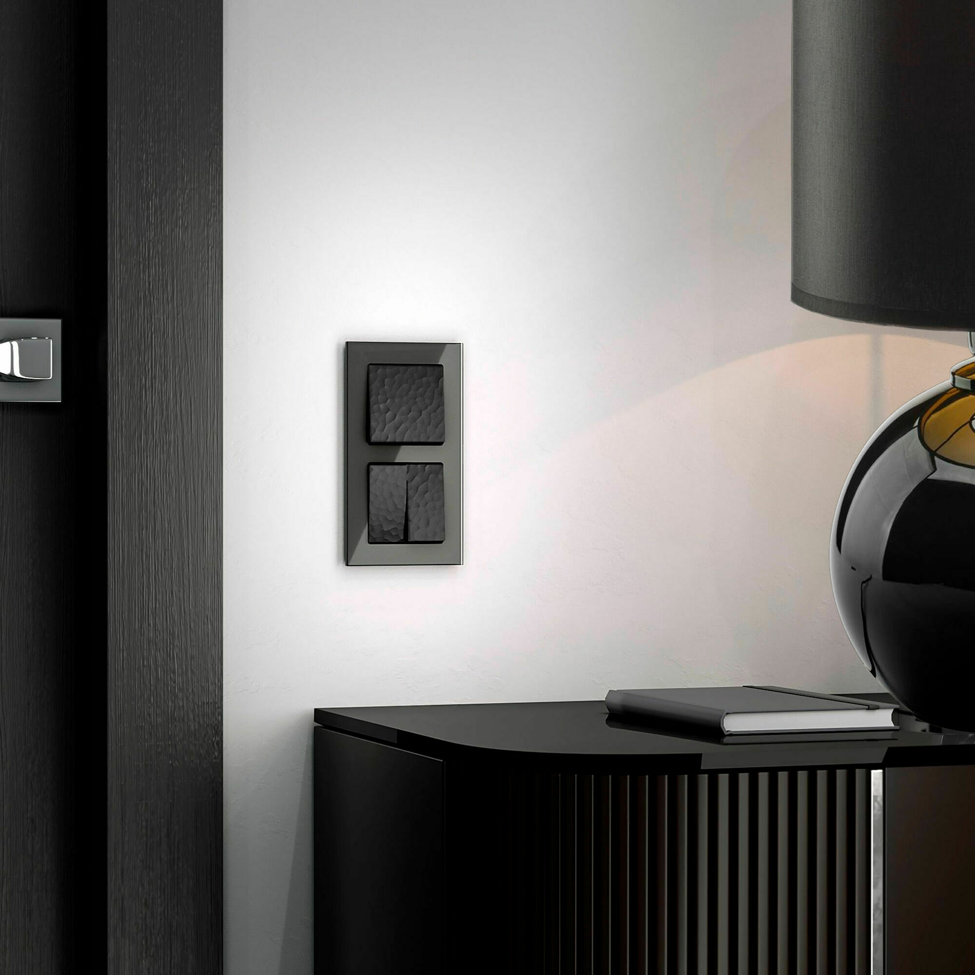 Изображение товара W1210008/ Выключатель одноклавишный (hammer чёрный) Werkel