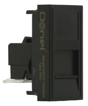 Изображение товара Розетка DEC RJ45 UTP кат.5e, 1мод., черн. (22.5х45мм) Donel
