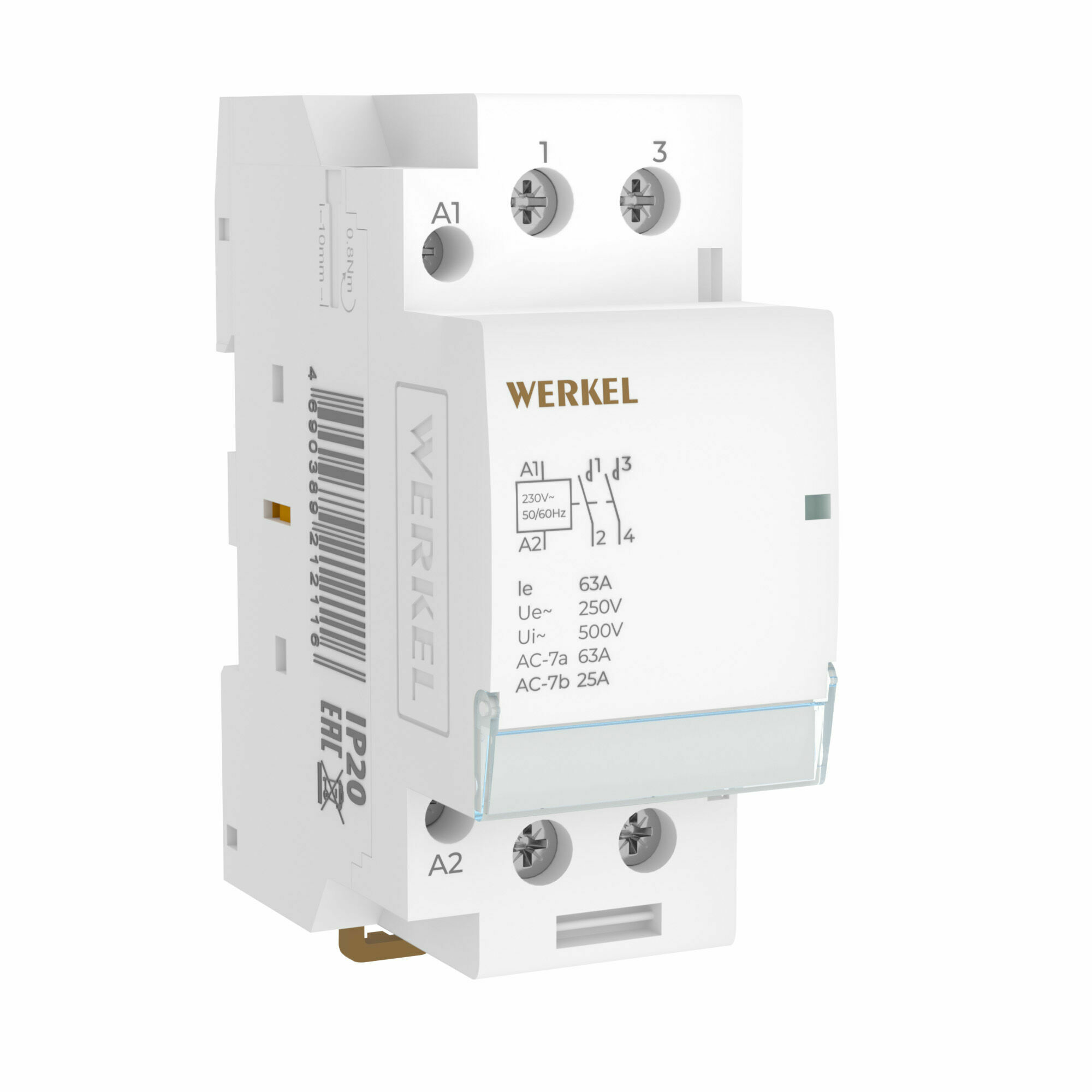 Изображение товара Контактор модульный 63 A 2NO (2 мод.) W942M63O Werkel