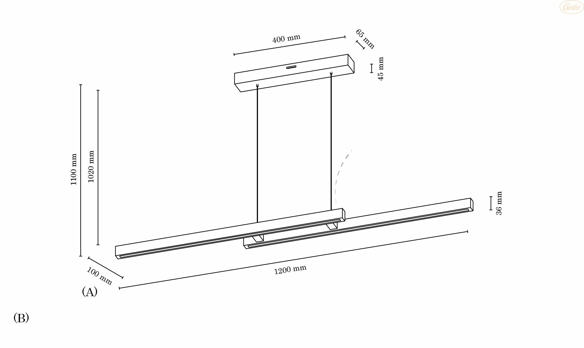 Изображение товара Светильник SMAL DOUBLE Дуб светлый 27W