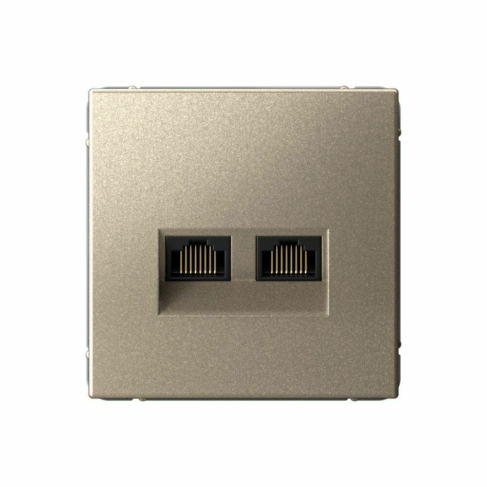 Изображение товара Розетка компьютерная, двойная RJ45+RJ45, кат.6А, шампань GAL000588 ArtGallery, Systeme Electric