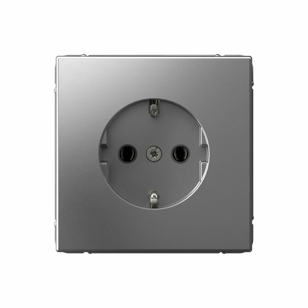 Изображение товара Розетка одинарная, с заземлением, 16А, сталь GAL000943 ArtGallery, Systeme Electric