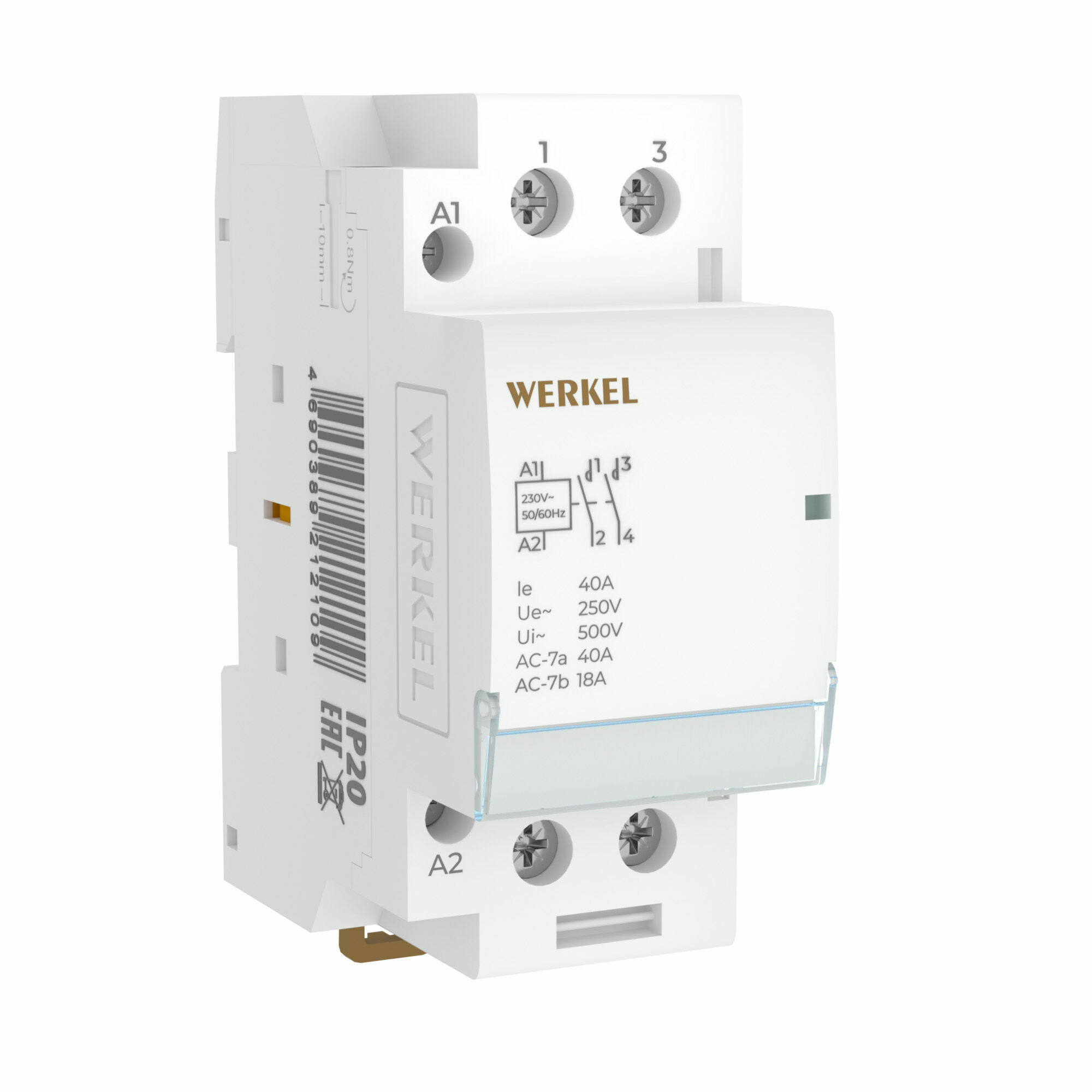 Изображение товара Контактор модульный 40 A 2NO (2 мод.) W942M40O Werkel