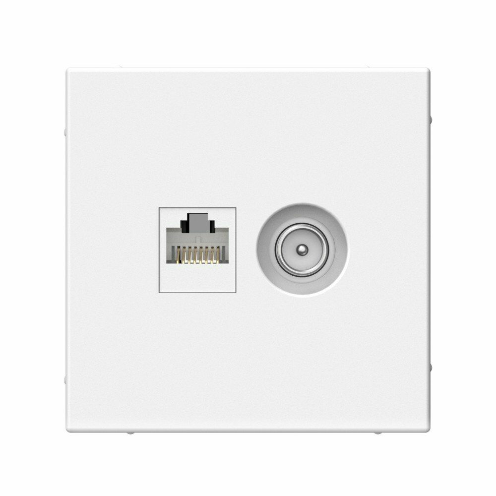 Изображение товара Розетка двойная ТВ + компьютерная RJ45, кат. 5Е, белый GAL000189 ArtGallery, Systeme Electric