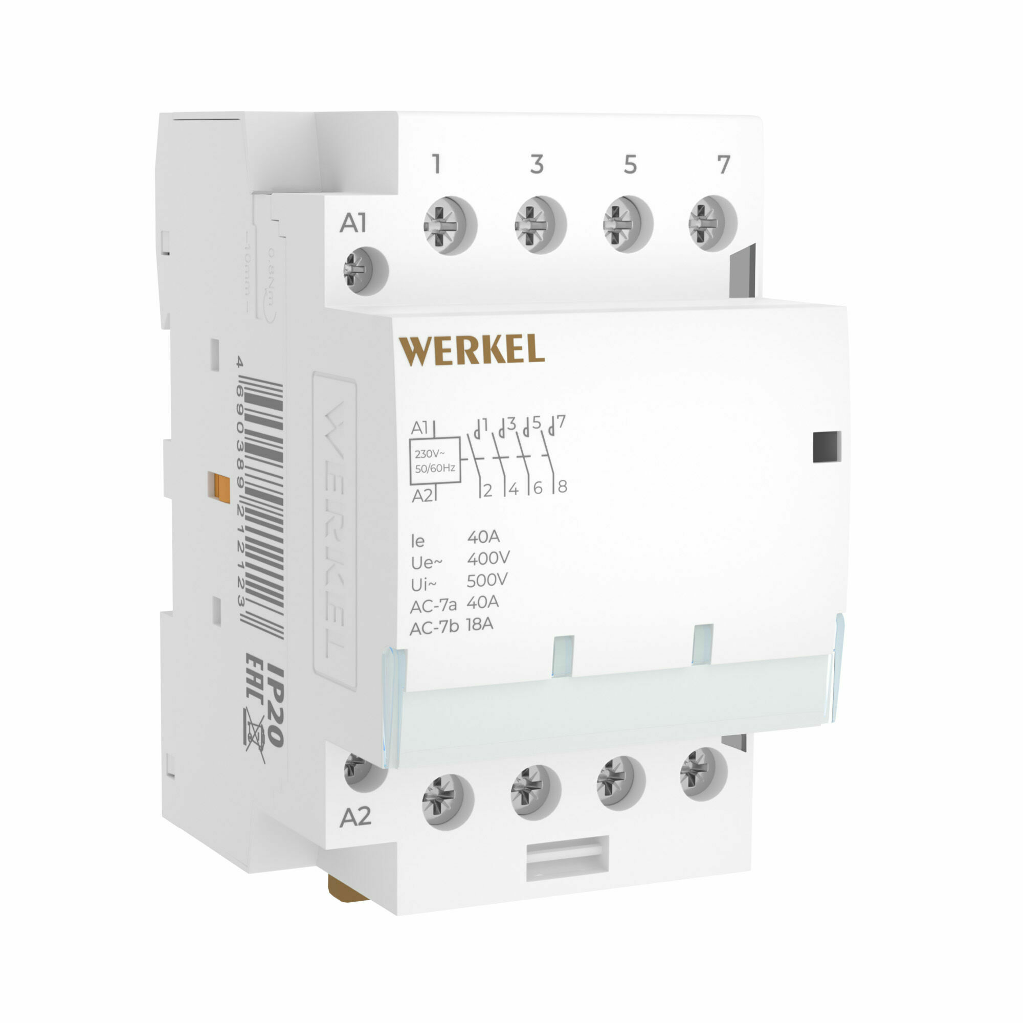 Изображение товара Контактор модульный 40 A 4NO (3 мод.) W943M40O Werkel
