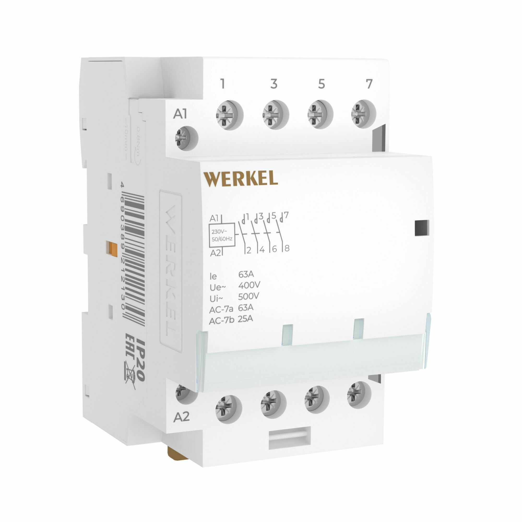 Изображение товара Контактор модульный 63 A 4NO (3 мод.) W943M63O Werkel