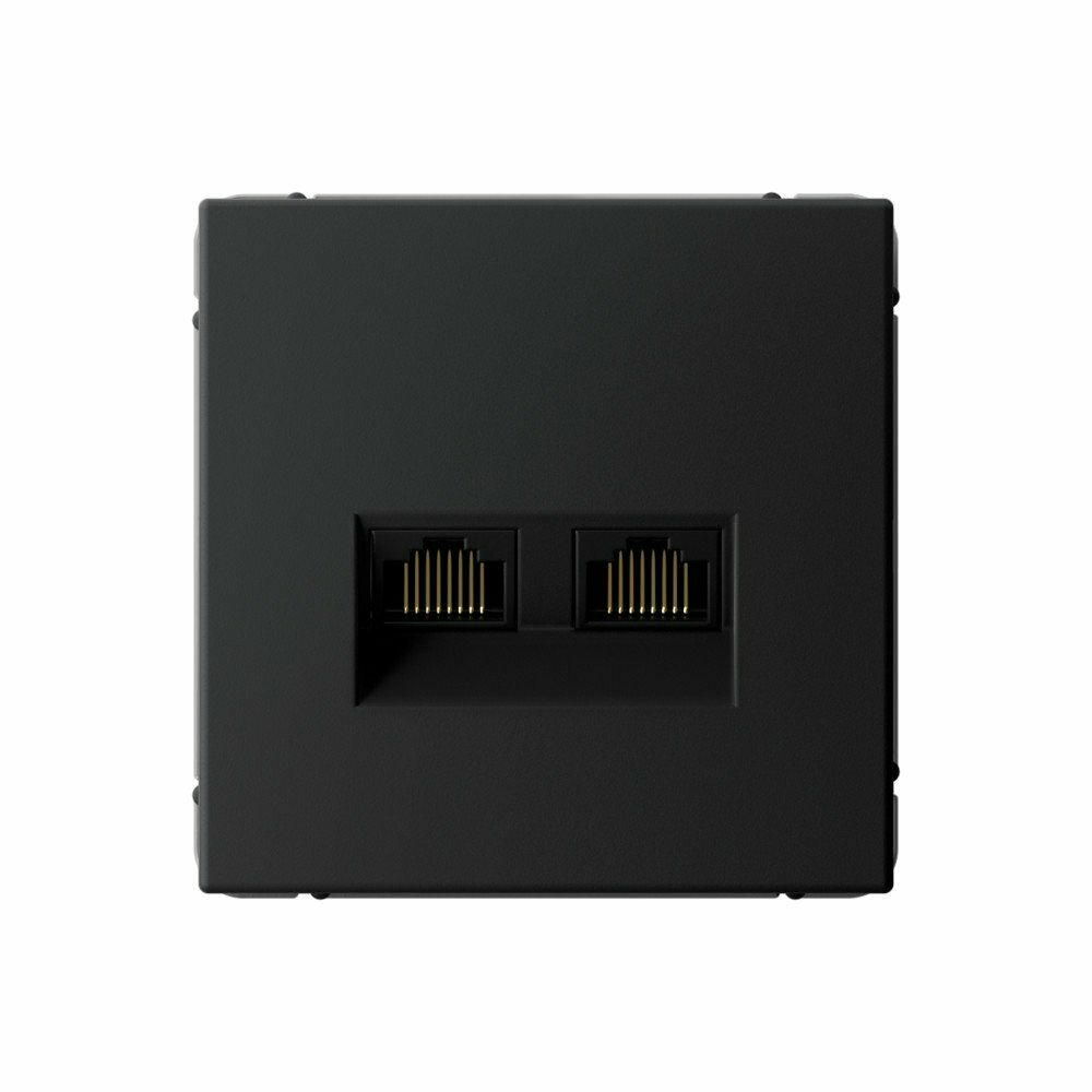 Изображение товара Розетка компьютерная, двойная RJ45+RJ45, кат.6А, карбон GAL001088 ArtGallery, Systeme Electric