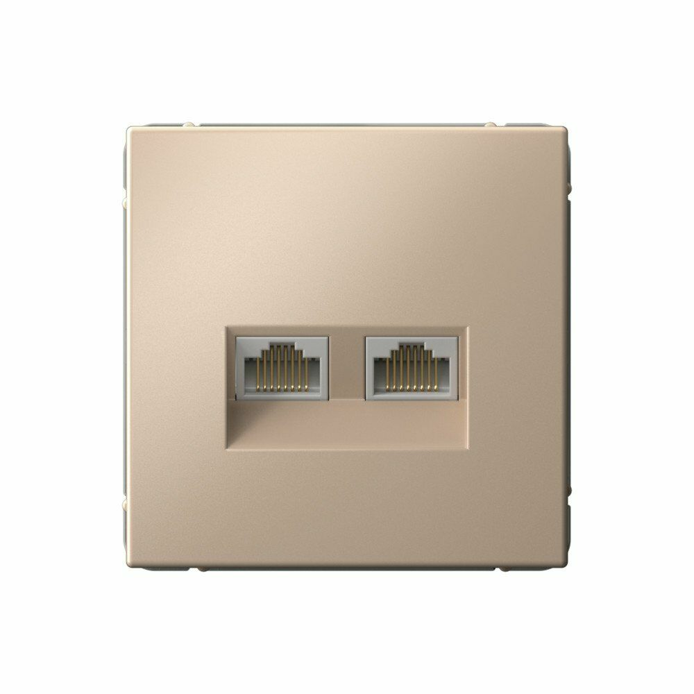 Изображение товара Розетка компьютерная, двойная RJ45+RJ45, кат.6А, песочный GAL001288 ArtGallery, Systeme Electric