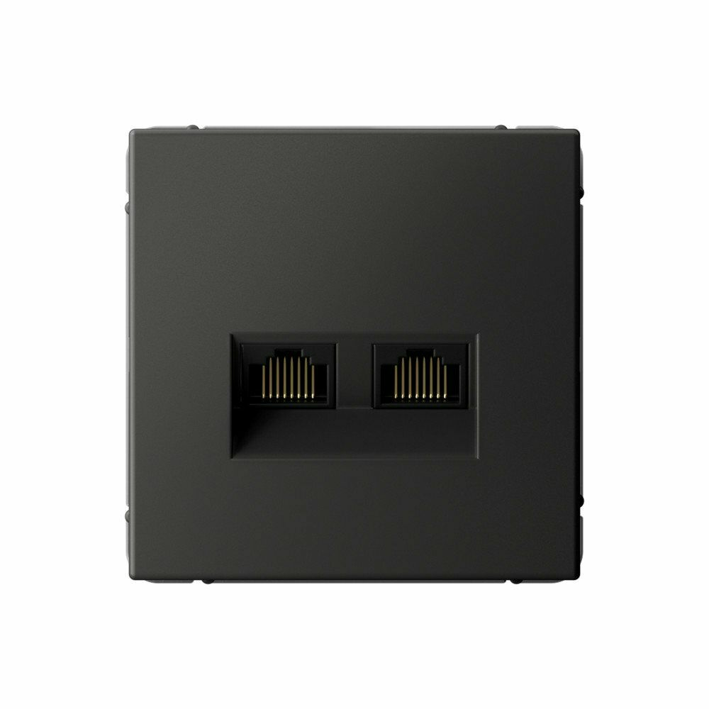 Изображение товара Розетка компьютерная, двойная RJ45+RJ45, кат.6А, базальт GAL001488 ArtGallery, Systeme Electric