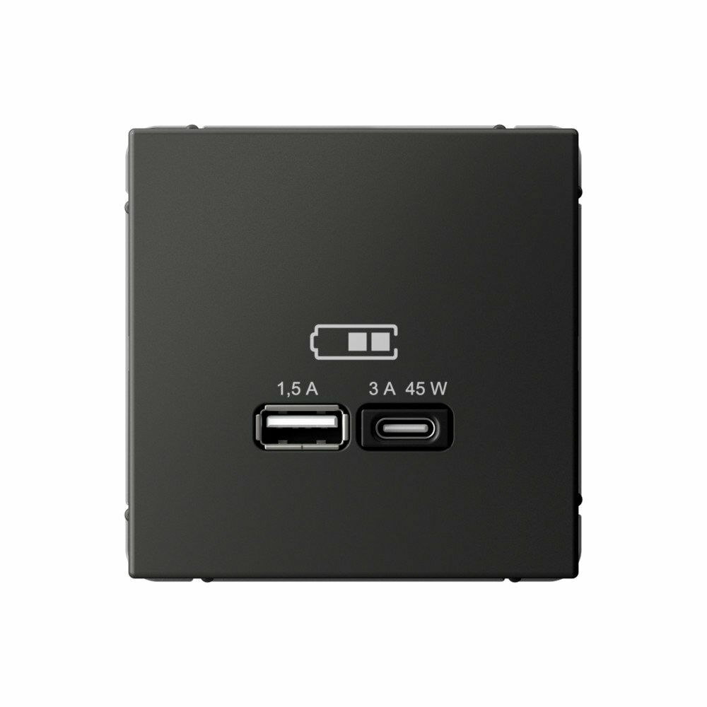 Изображение товара Высокоскоростная розетка USB А+С базальт GAL001429 ArtGallery, Systeme Electric