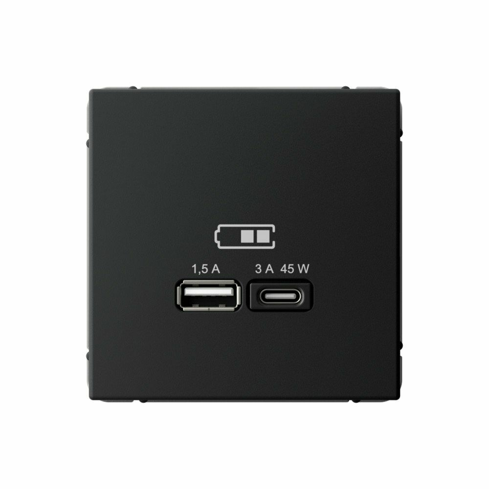 Изображение товара Высокоскоростная розетка USB А+С карбон GAL001029 ArtGallery, Systeme Electric