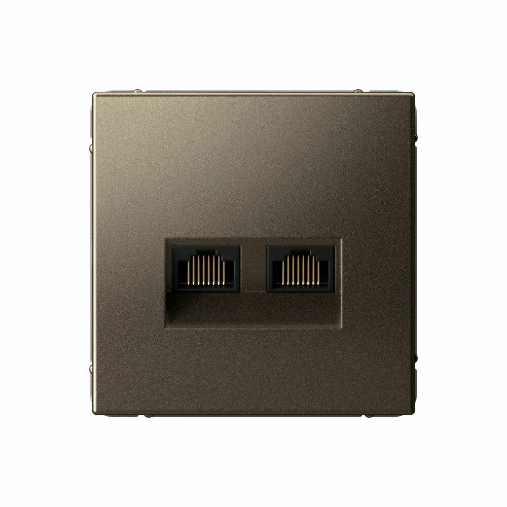 Изображение товара Розетка компьютерная, двойная RJ45+RJ45, кат.6А, мокко GAL000688 ArtGallery, Systeme Electric
