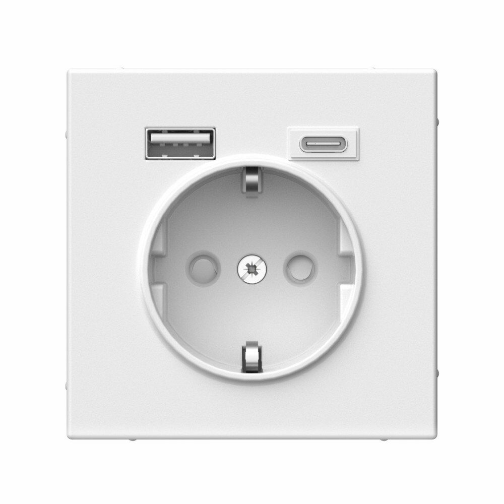 Изображение товара Розетка 16А с заземлением и шторками с 2 USB A+Type-C, лотос GAL001332 ArtGallery, Systeme Electric