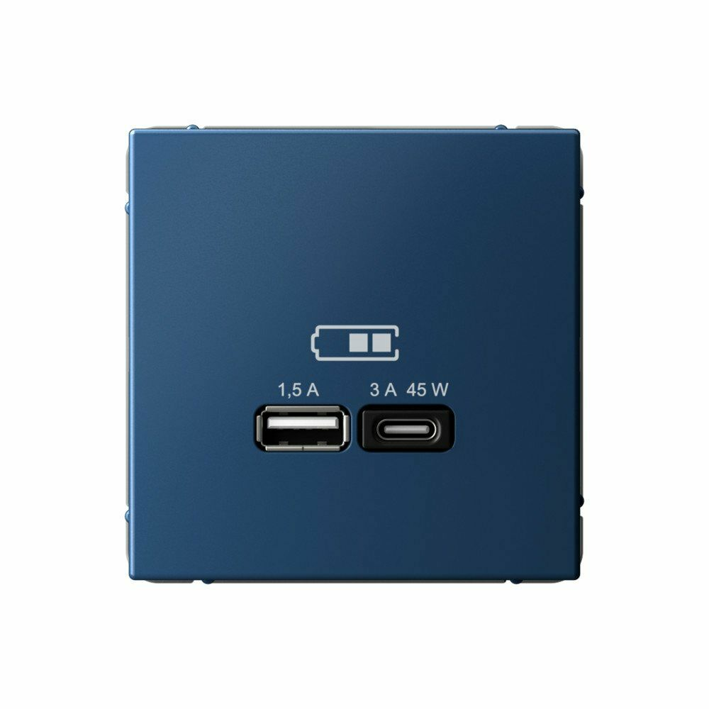 Изображение товара Высокоскоростная розетка USB А+С аквамарин GAL001129 ArtGallery, Systeme Electric