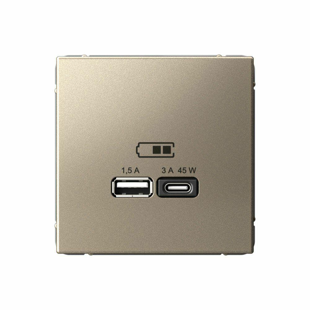 Изображение товара Высокоскоростная розетка USB А+С шампань GAL000529 ArtGallery, Systeme Electric