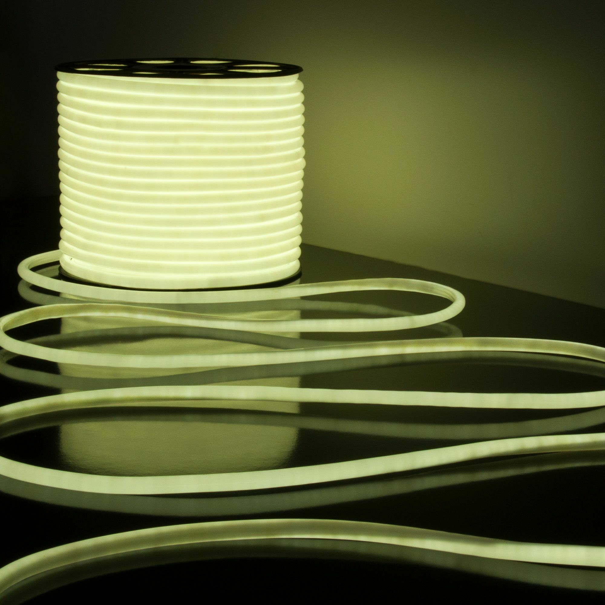 Изображение товара Светодиодный гибкий неон 220V 9,6W 144Led 2835 IP67 круглый холодный белый, 50 м Elektrostandard