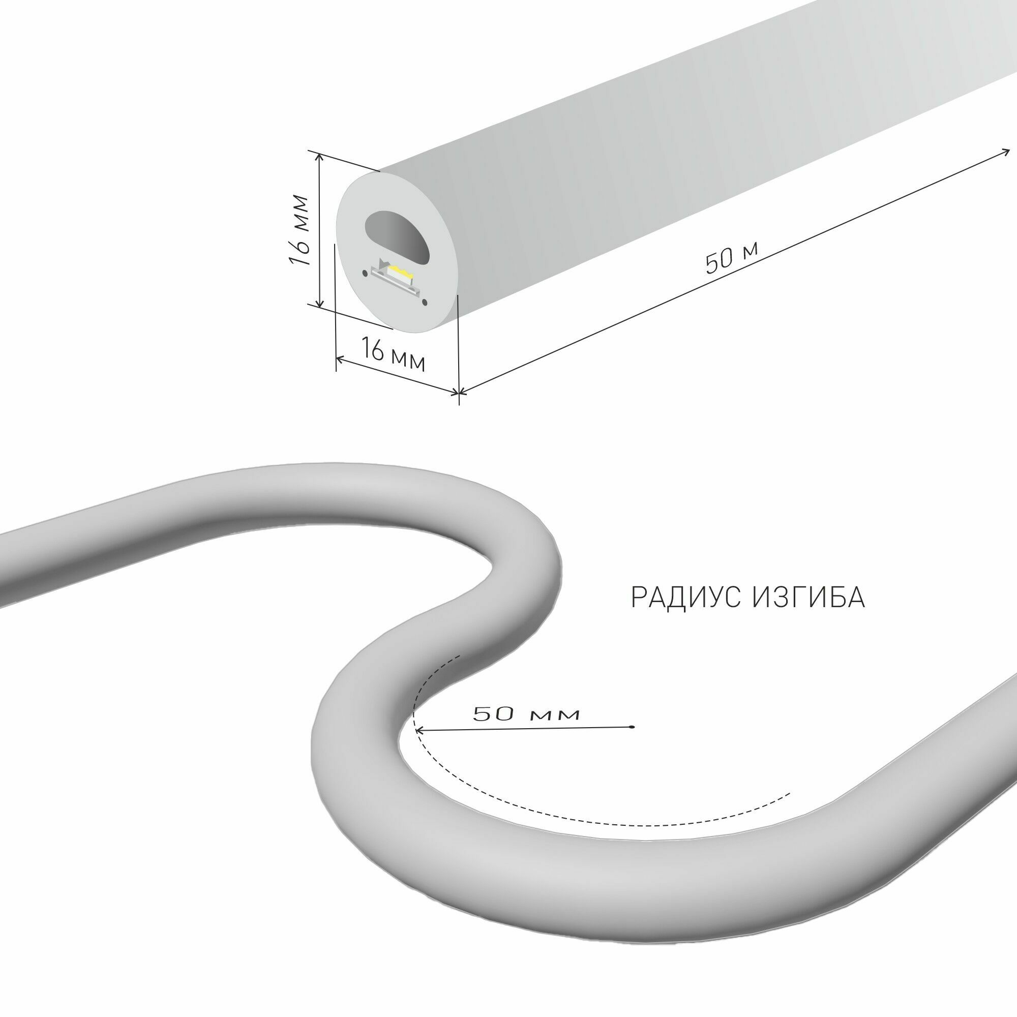 Изображение товара Светодиодный гибкий неон 220V 9,6W 144Led 2835 IP67 круглый зеленый, 50 м Elektrostandard