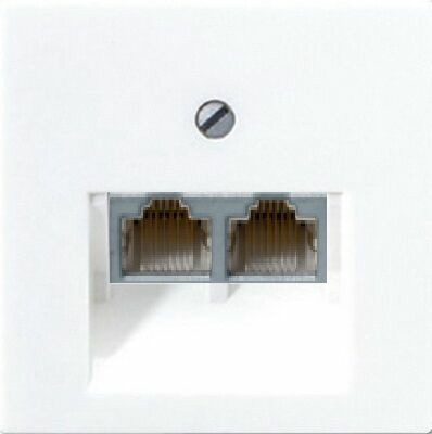 Изображение товара Розетка компьютерная RJ-45, двойная белая Jung Eco Profi EPUAE8-8UPOK6+A569-2BFPLUAWW