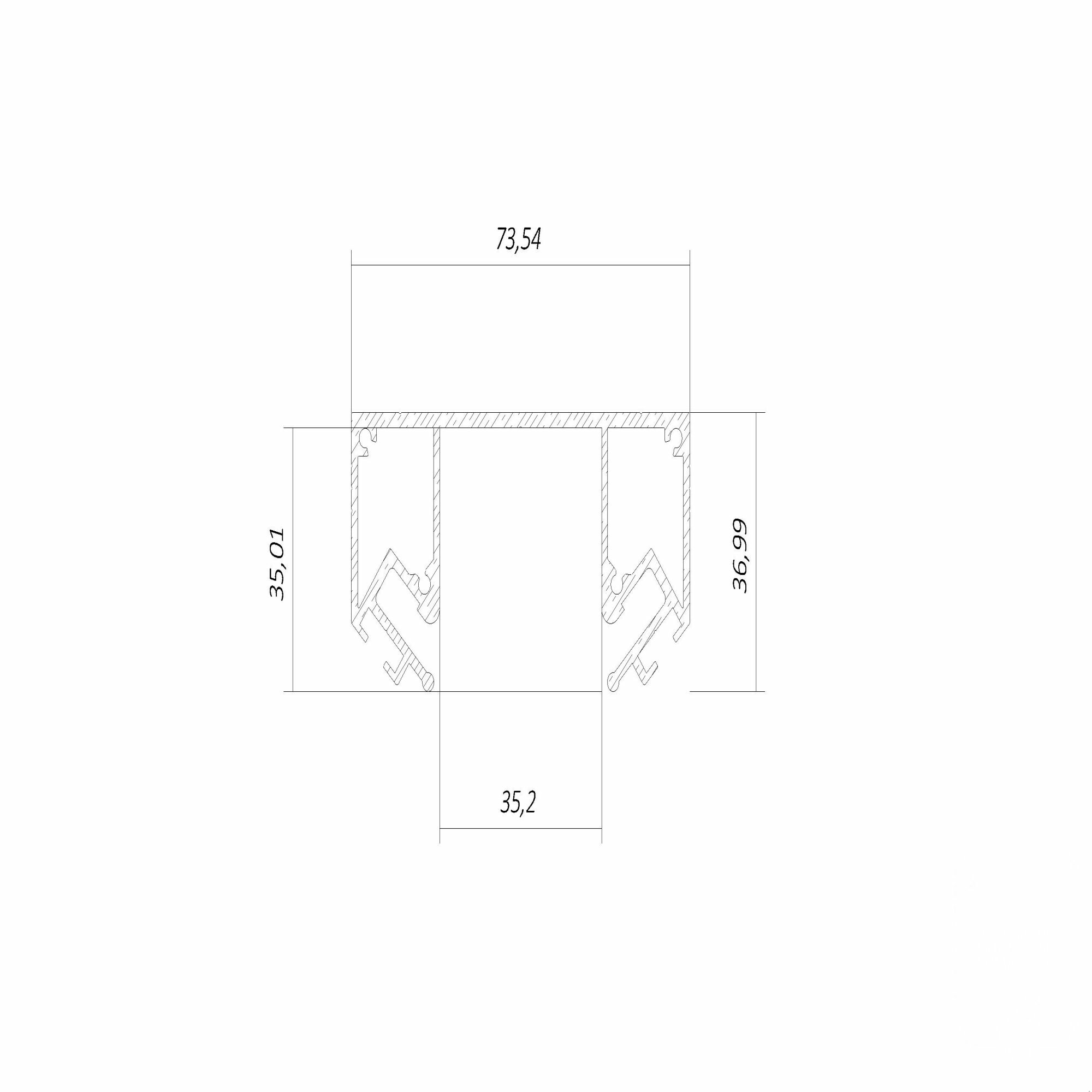 Изображение товара Профиль-закладная 6063 LINE3535 для натяжного потолка – 2000mm